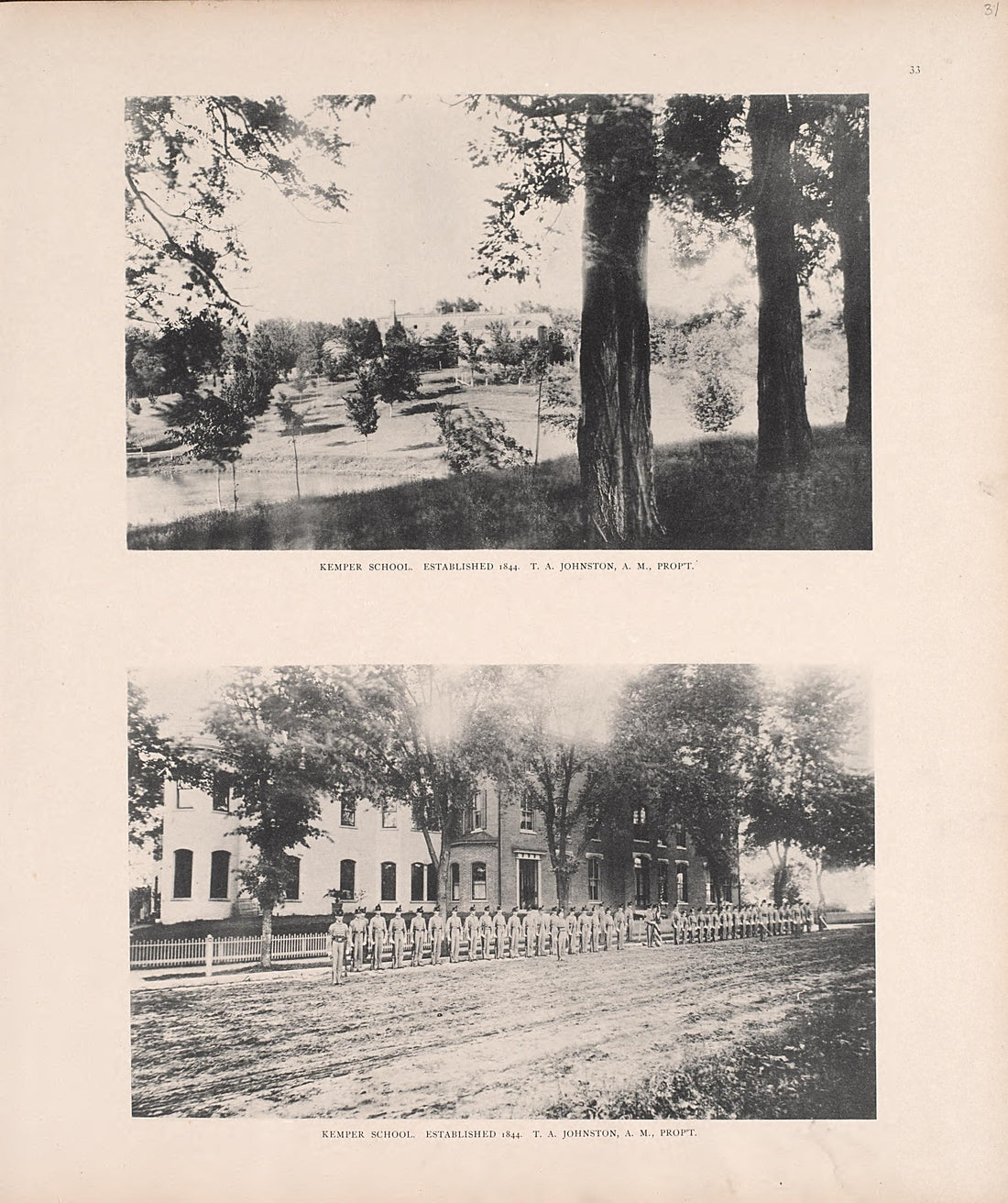 Kemper School, Established 1844 from Illustrated Historical Atlas of Cooper County, Missouri : Compiled and Published from Official Records and Personal Examination 1897 by Relic Map Company