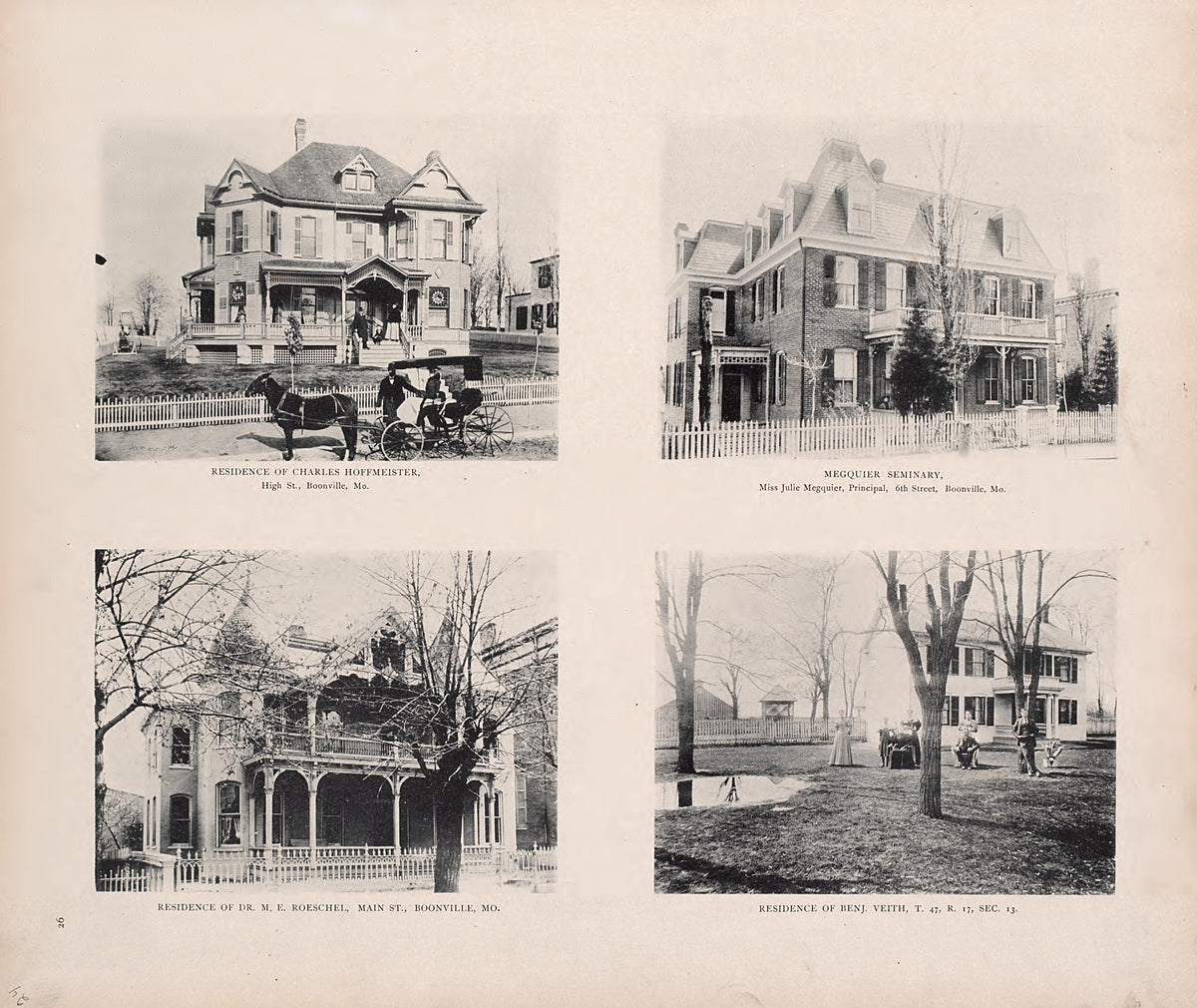 Residences from Illustrated Historical Atlas of Cooper County, Missouri : Compiled and Published from Official Records and Personal Examination 1897 by Relic Map Company