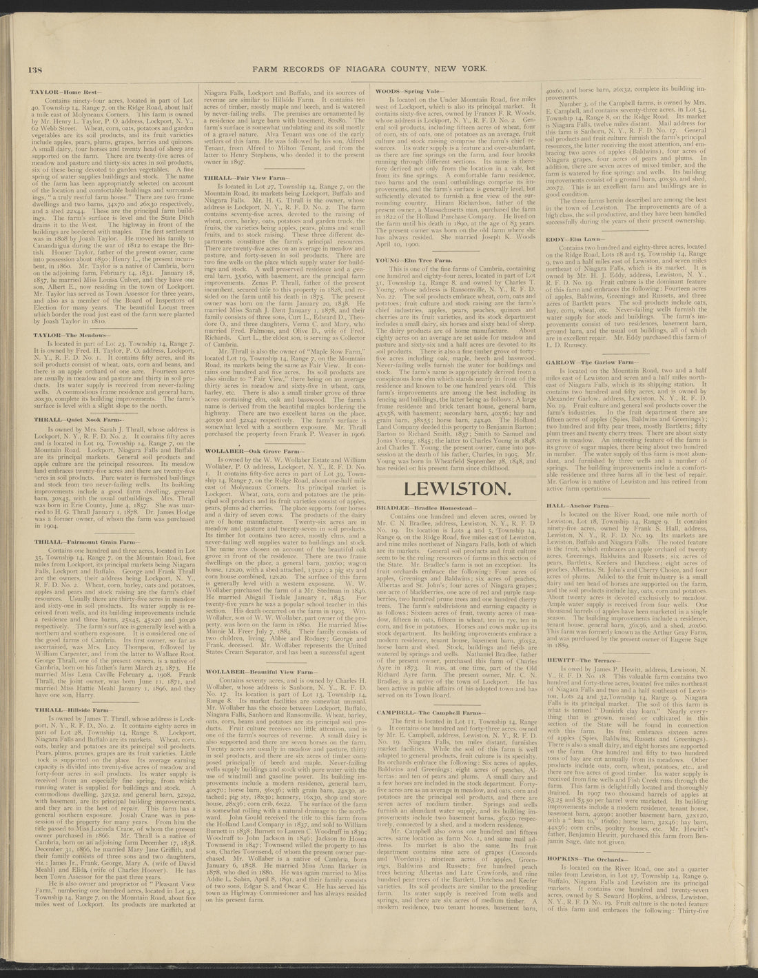This old map of New York, New York (State), Niagara County, was created by Century Map Company|Ogden, L. J. G.|Westgard, William in 1908