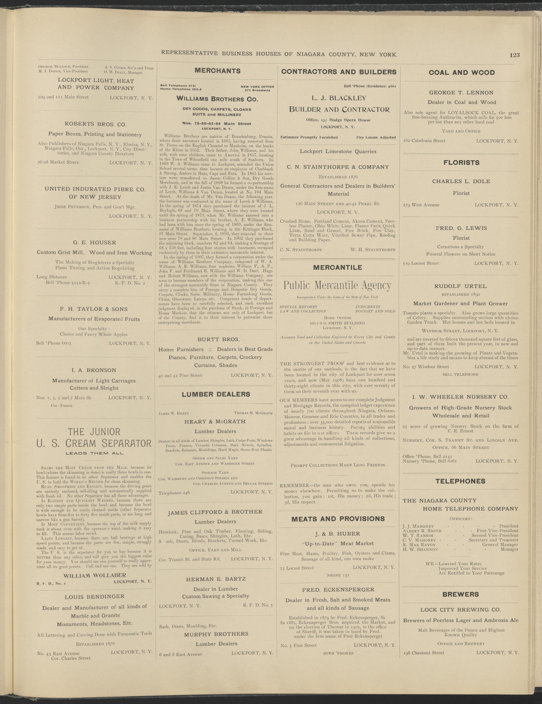 This old map of New York, New York (State), Niagara County, was created by Century Map Company|Ogden, L. J. G.|Westgard, William in 1908
