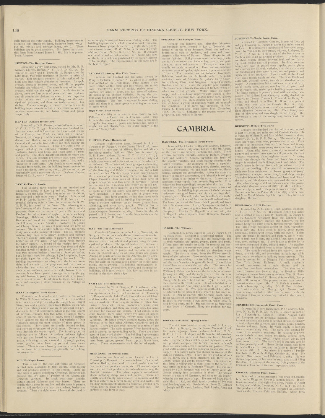 This old map of New York, New York (State), Niagara County, was created by Century Map Company|Ogden, L. J. G.|Westgard, William in 1908
