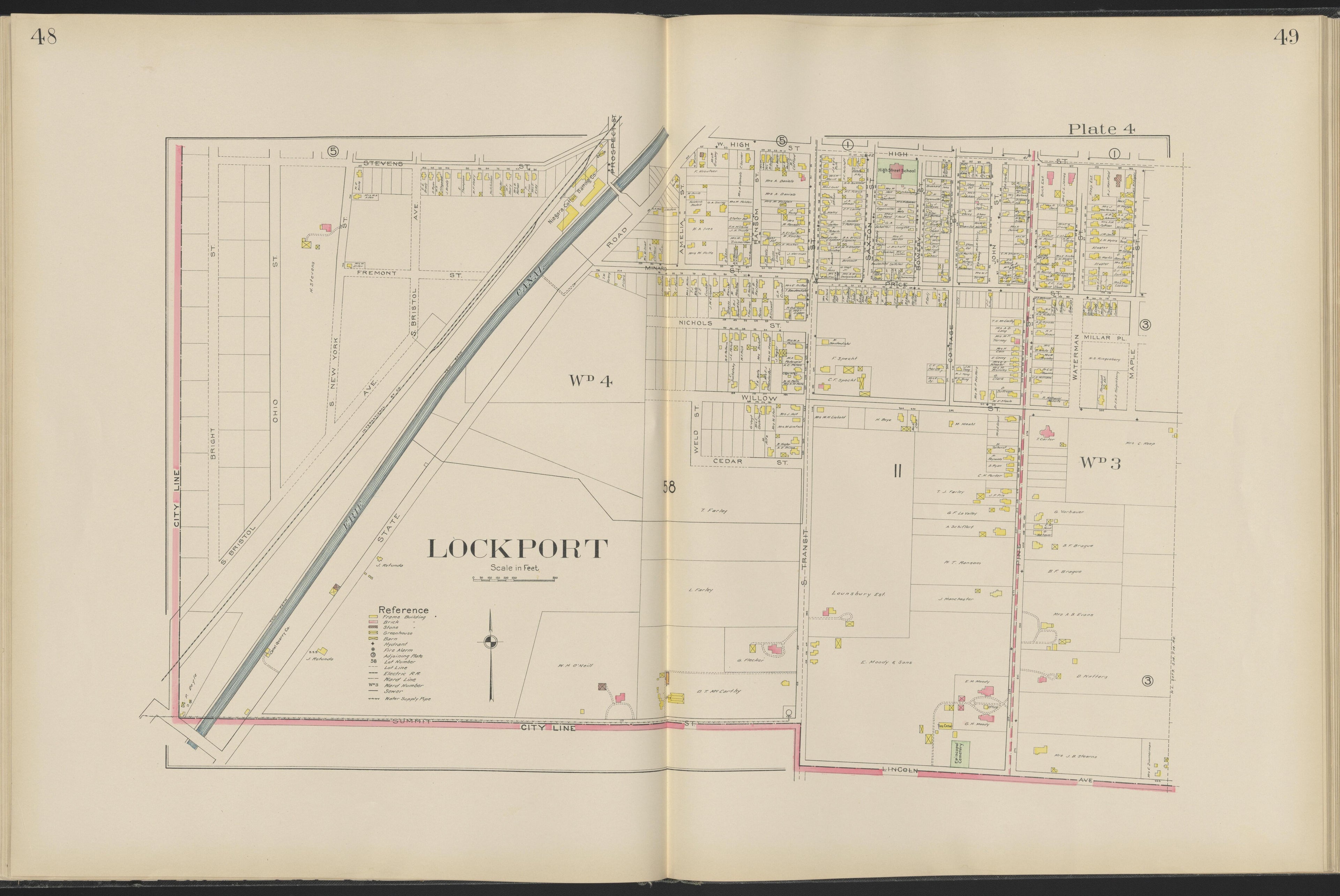 This old map of New York, New York (State), Niagara County, was created by Century Map Company|Ogden, L. J. G.|Westgard, William in 1908