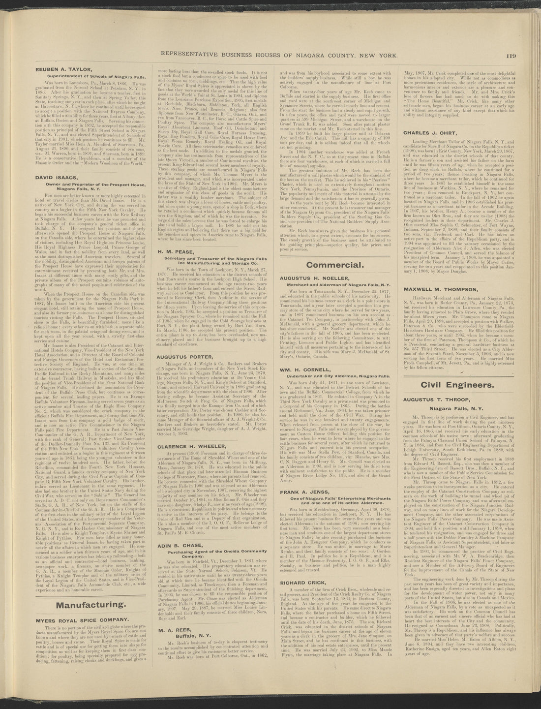 This old map of New York, New York (State), Niagara County, was created by Century Map Company|Ogden, L. J. G.|Westgard, William in 1908