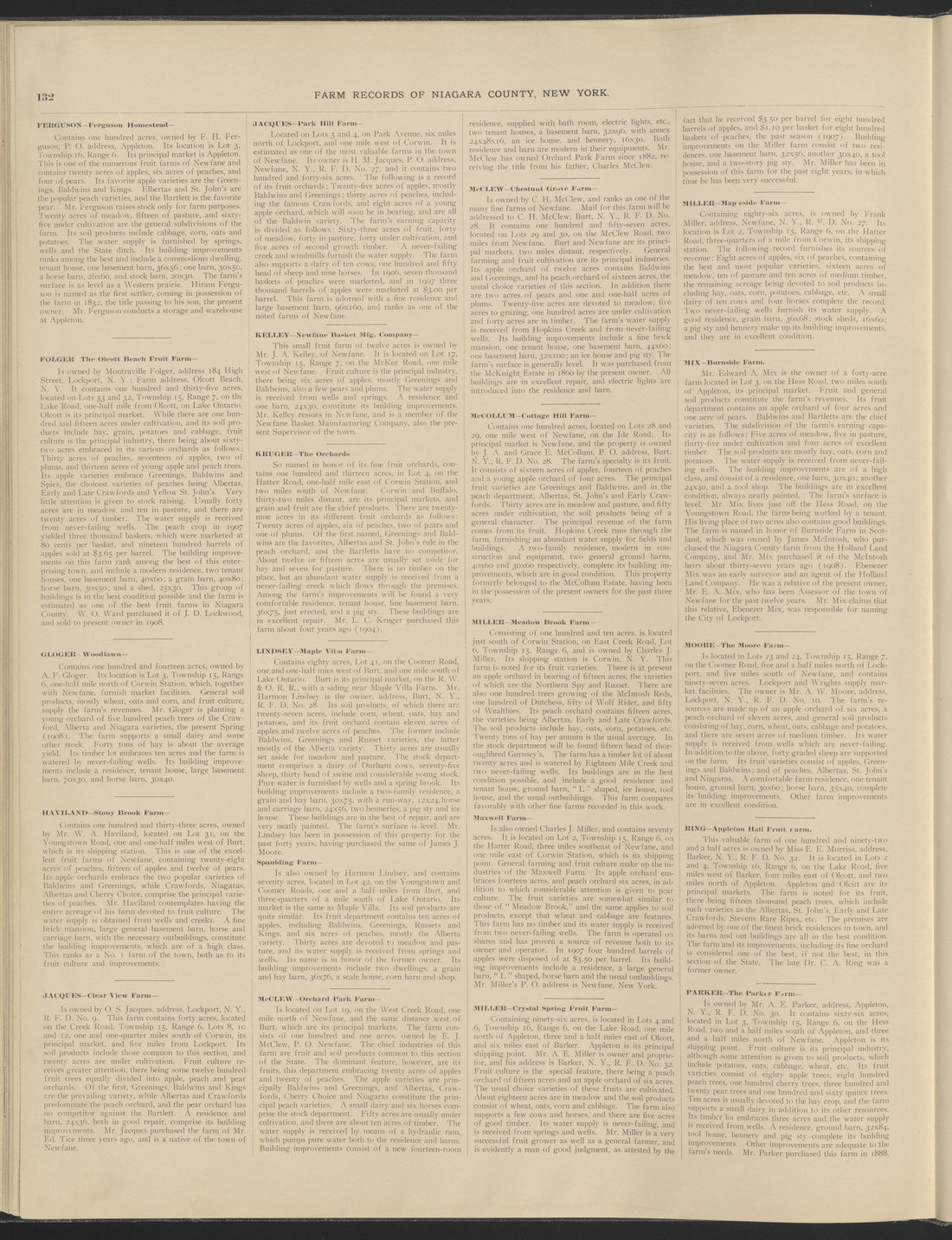 This old map of New York, New York (State), Niagara County, was created by Century Map Company|Ogden, L. J. G.|Westgard, William in 1908