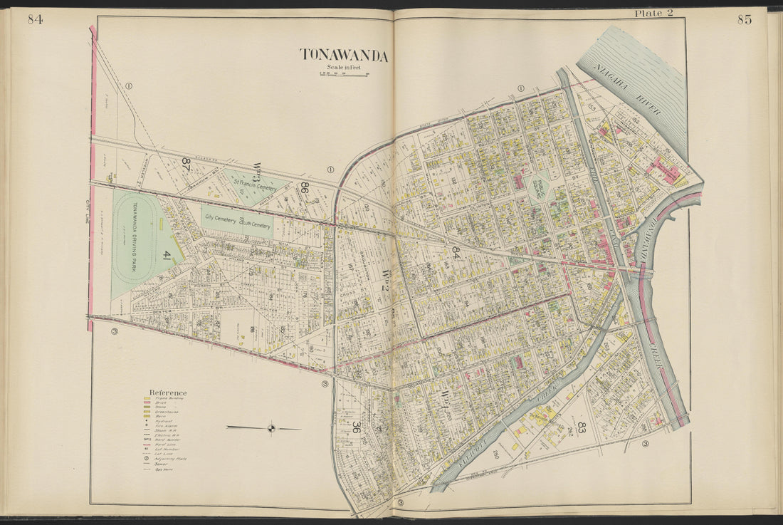 This old map of New York, New York (State), Niagara County, was created by Century Map Company|Ogden, L. J. G.|Westgard, William in 1908