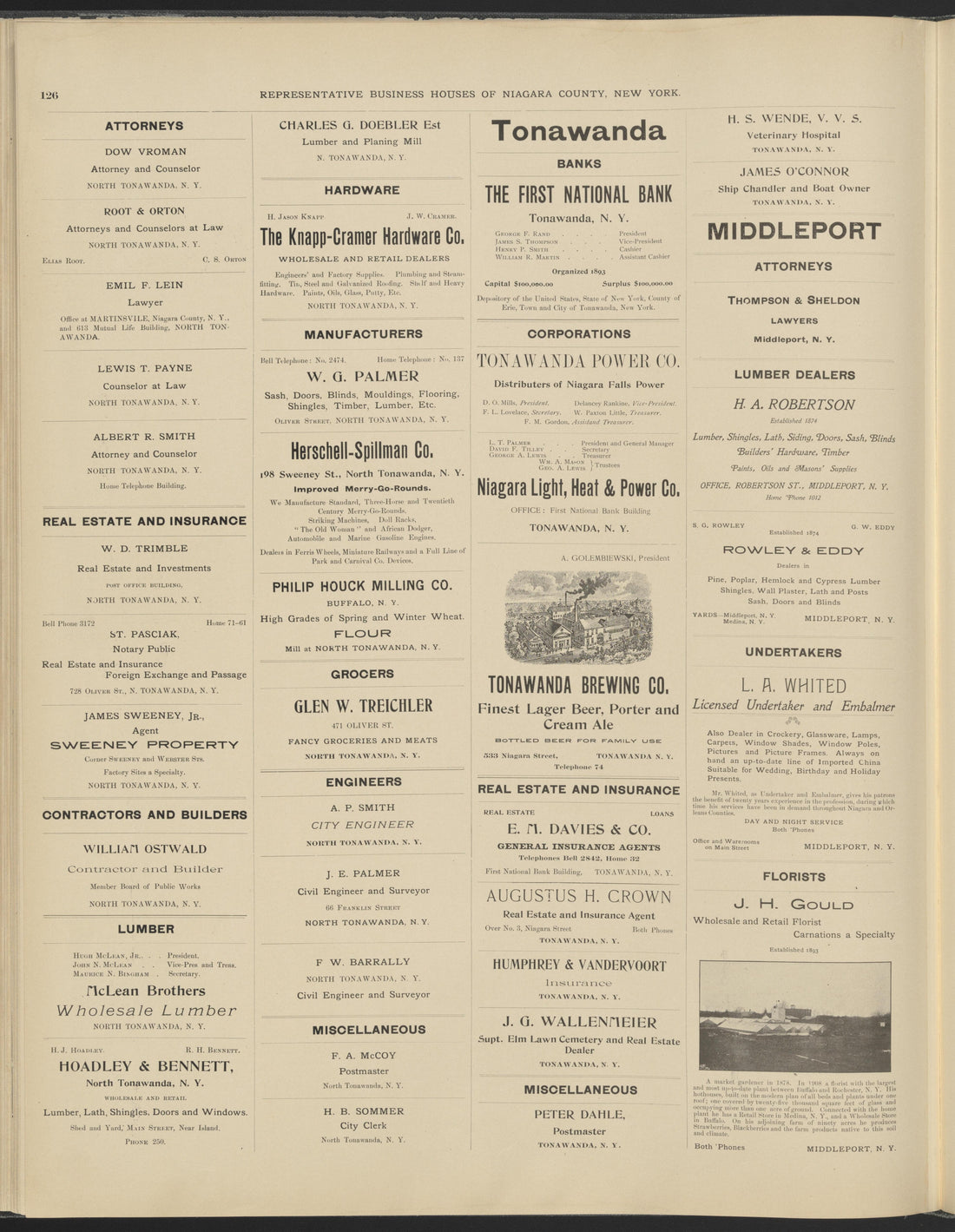 This old map of New York, New York (State), Niagara County, was created by Century Map Company|Ogden, L. J. G.|Westgard, William in 1908