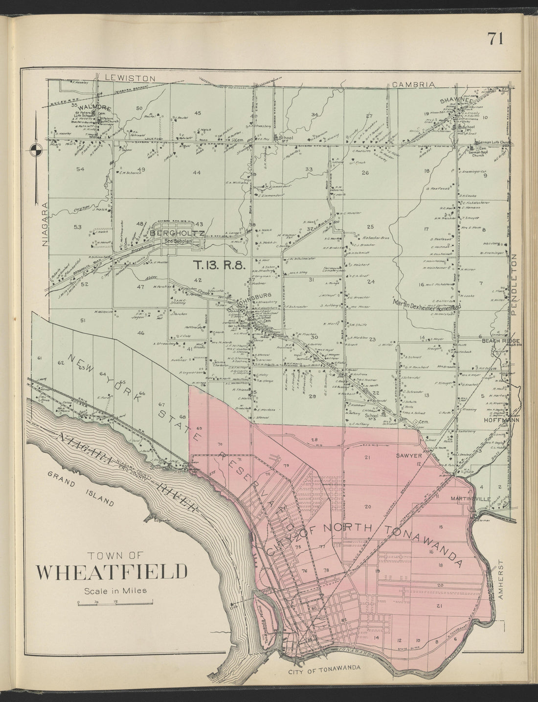 This old map of New York, New York (State), Niagara County, was created by Century Map Company|Ogden, L. J. G.|Westgard, William in 1908