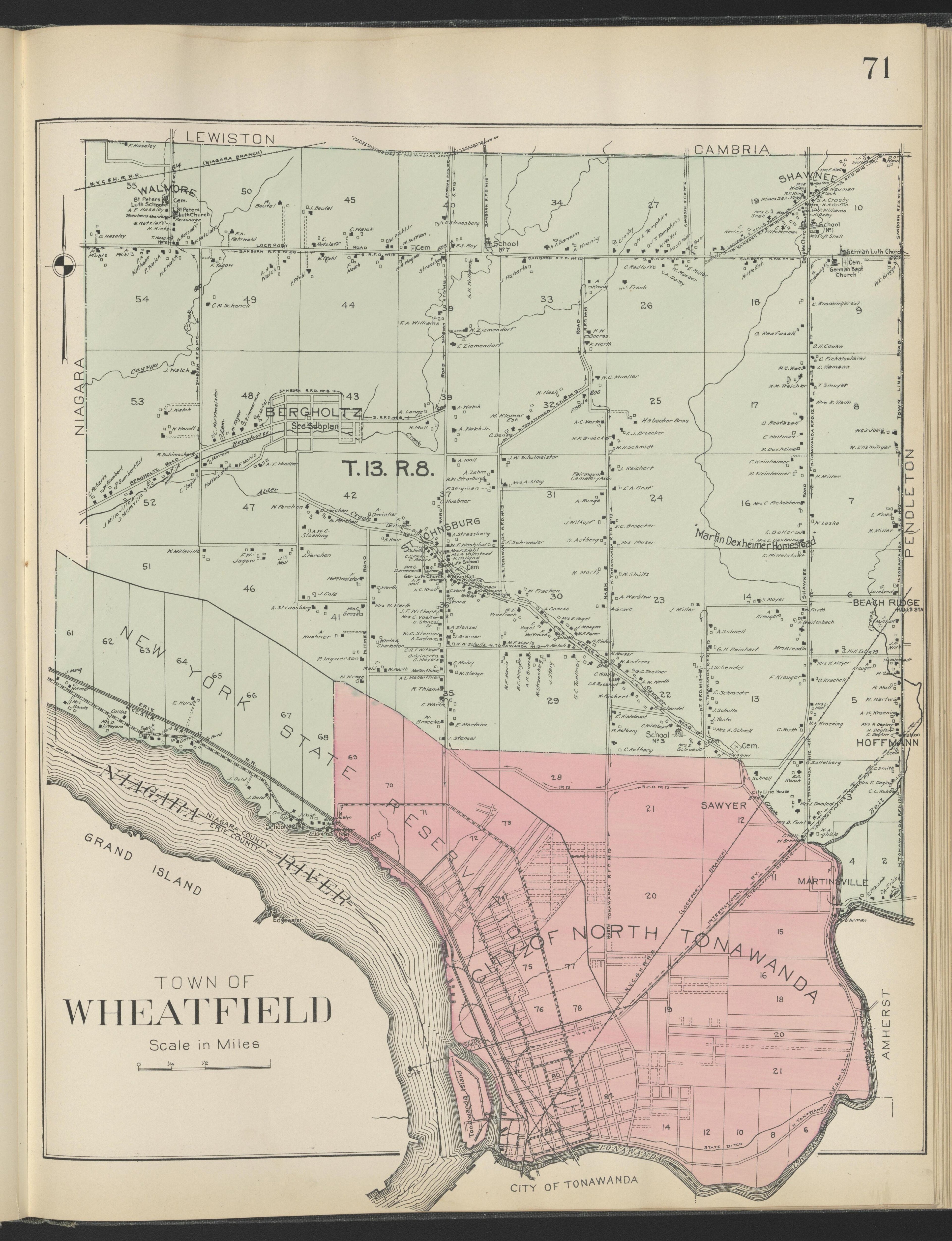 This old map of New York, New York (State), Niagara County, was created by Century Map Company|Ogden, L. J. G.|Westgard, William in 1908