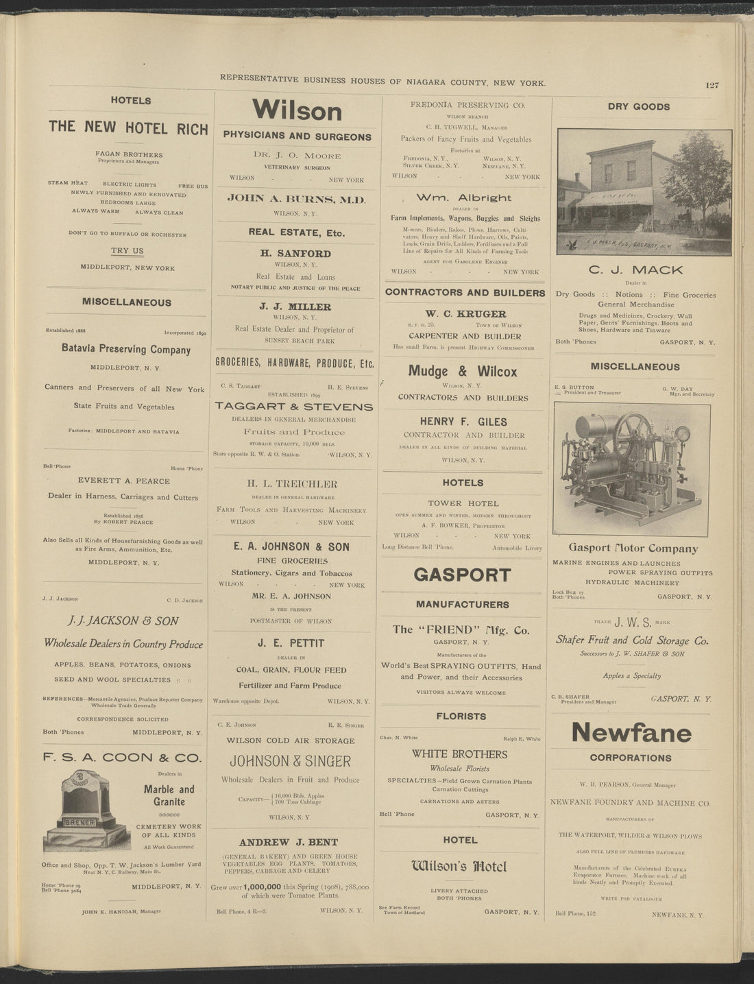 This old map of New York, New York (State), Niagara County, was created by Century Map Company|Ogden, L. J. G.|Westgard, William in 1908