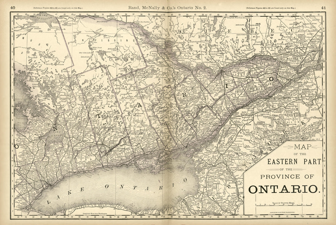 Map of the Eastern Part of the Province of Ontario from Rand McNally & Co&