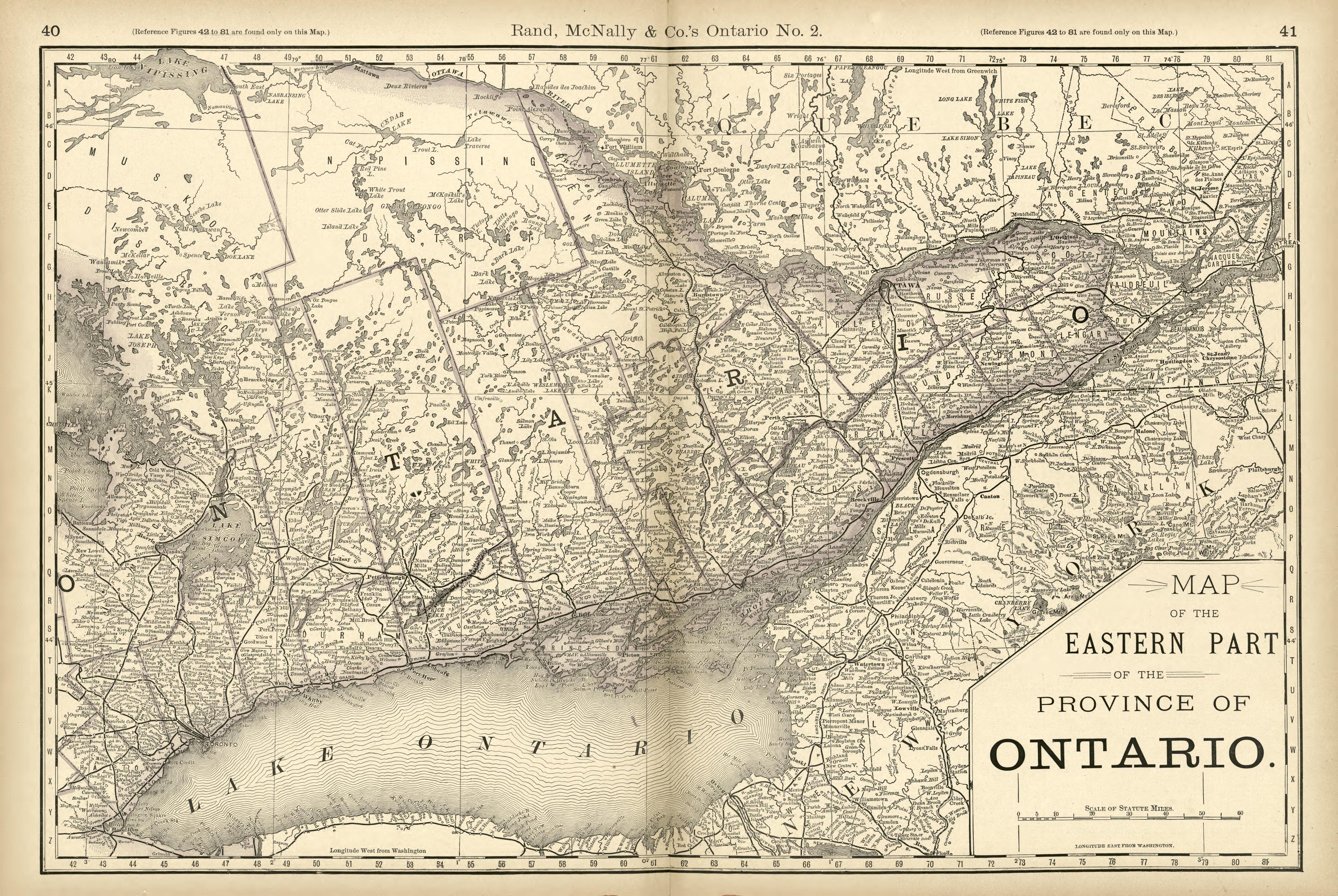 Map of the Eastern Part of the Province of Ontario from Rand McNally & Co&