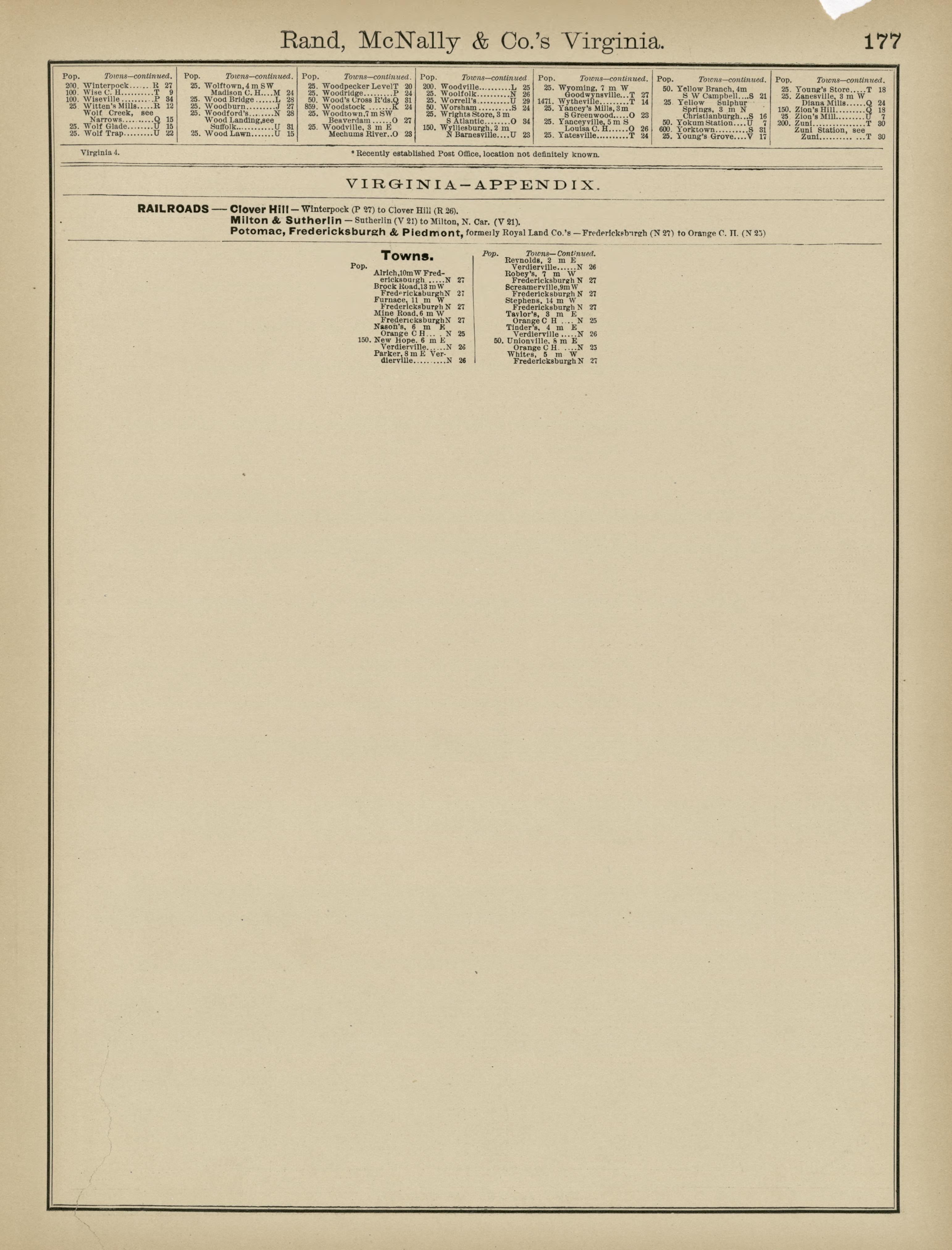 Rand, McNally & County&