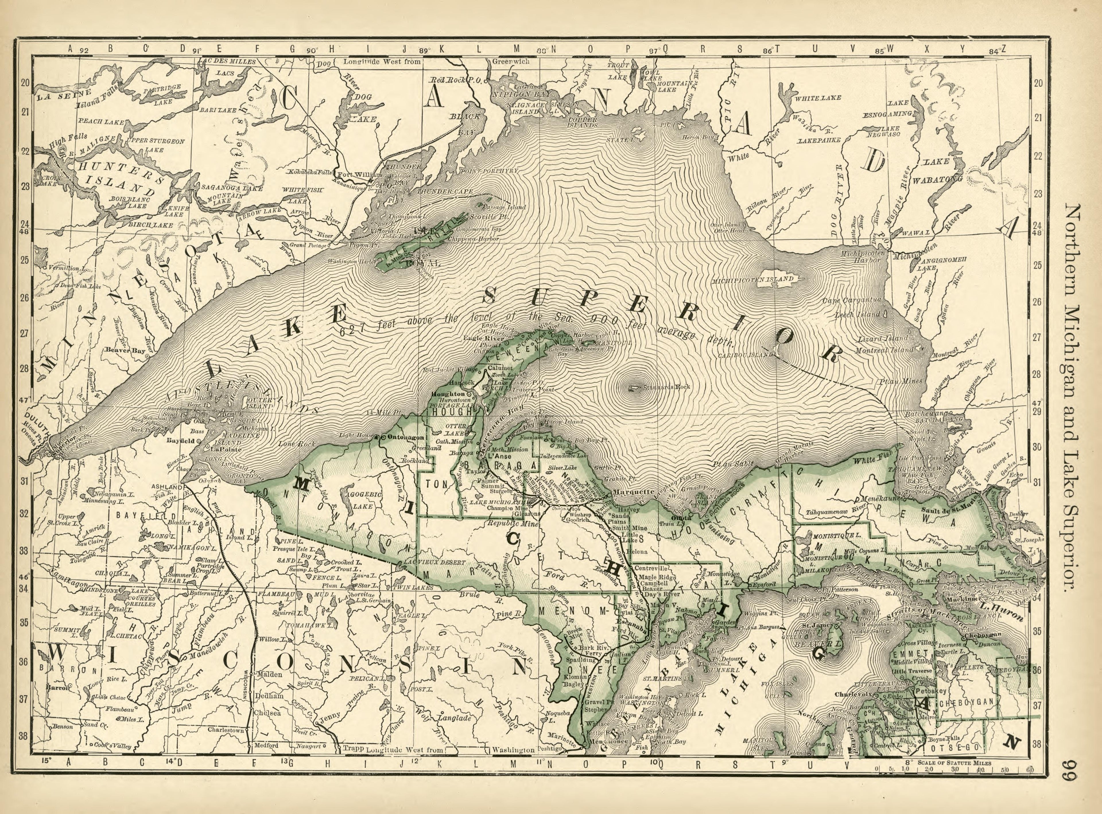 Northern Michigan and Lake Superior from Rand McNally & Co&