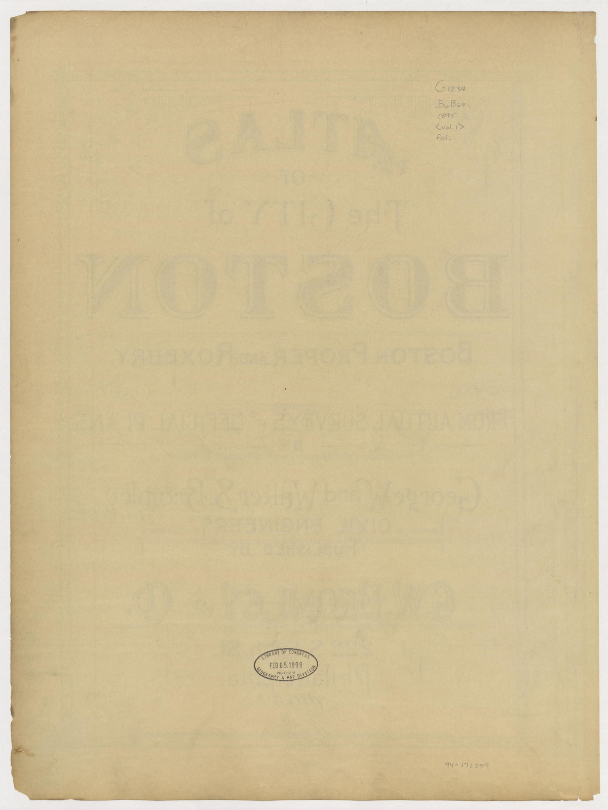 Image 3 of Atlas of the City of Boston from Atlas of the City of Boston : from Actual Surveys and Official Plans 1895 by Relic Map Company