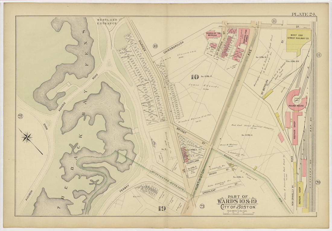This old map of Boston, Massachusetts, Roxbury, , West Roxbury was created by Bromley, George Washington|Bromley, Walter Scott|G.W. Bromley & Co in 1895