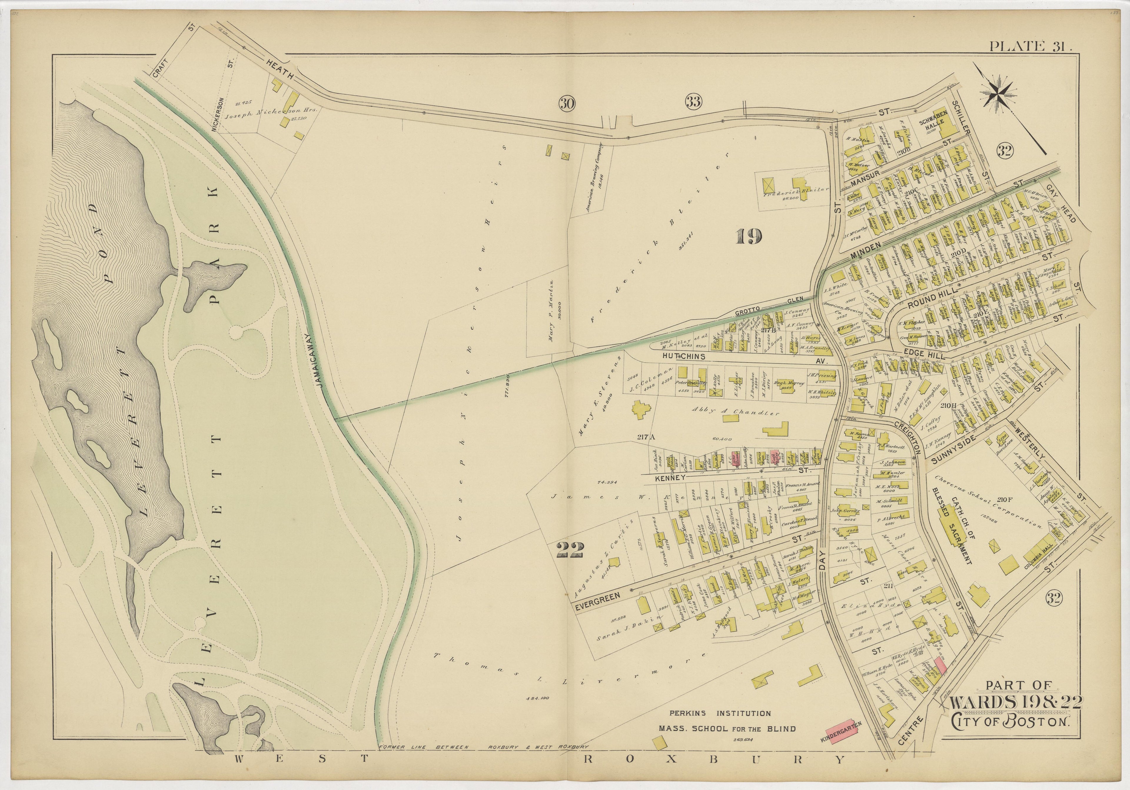 This old map of Boston, Massachusetts, Roxbury, , West Roxbury was created by Bromley, George Washington|Bromley, Walter Scott|G.W. Bromley & Co in 1895