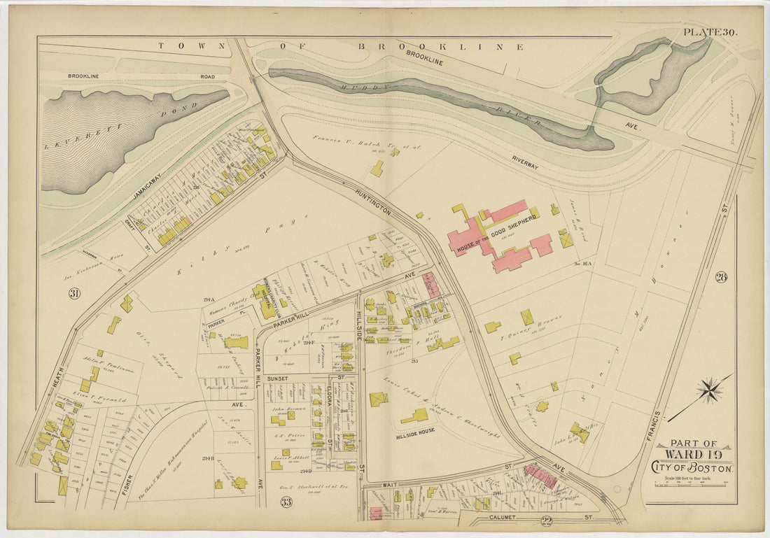 This old map of Boston, Massachusetts, Roxbury, , West Roxbury was created by Bromley, George Washington|Bromley, Walter Scott|G.W. Bromley & Co in 1895