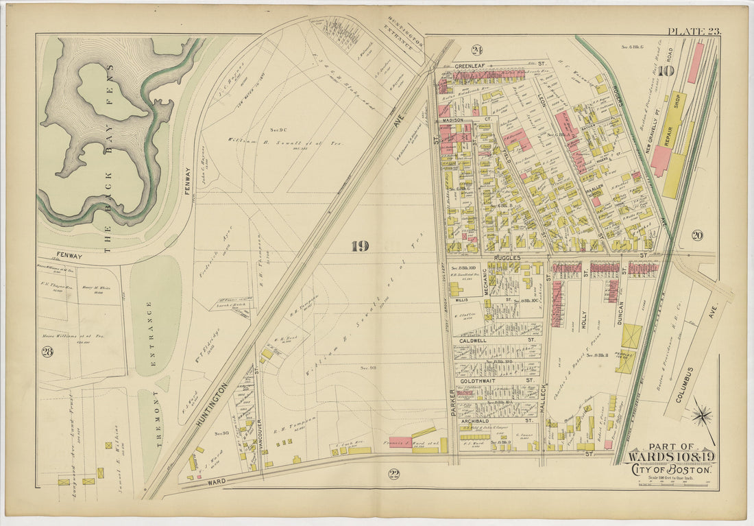 This old map of Boston, Massachusetts, Roxbury, , West Roxbury was created by Bromley, George Washington|Bromley, Walter Scott|G.W. Bromley & Co in 1895