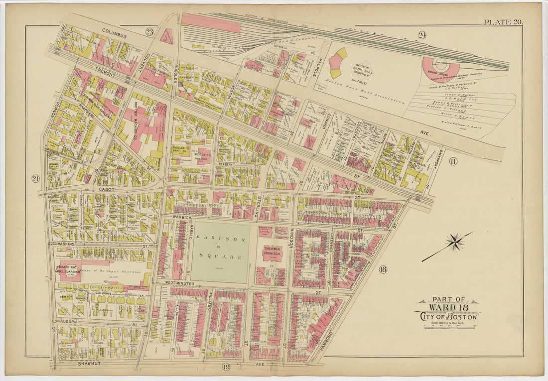 This old map of Boston, Massachusetts, Roxbury, , West Roxbury was created by Bromley, George Washington|Bromley, Walter Scott|G.W. Bromley & Co in 1895