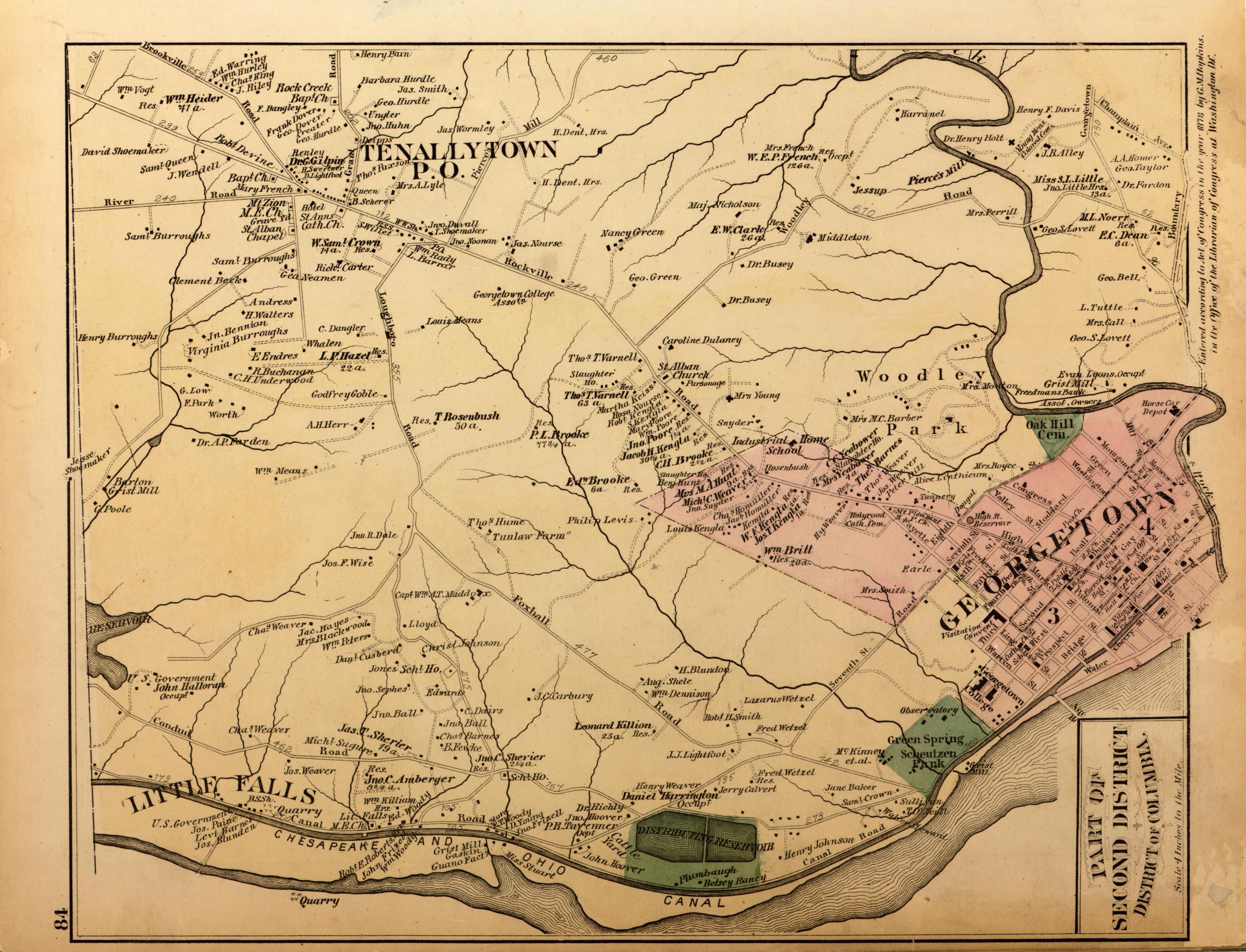 Part of Second Dist.of District of Columbia from Atlas of Fifteen Miles Around Washington, Including the County of Montgomery, Maryland 1879 by Relic Map Company