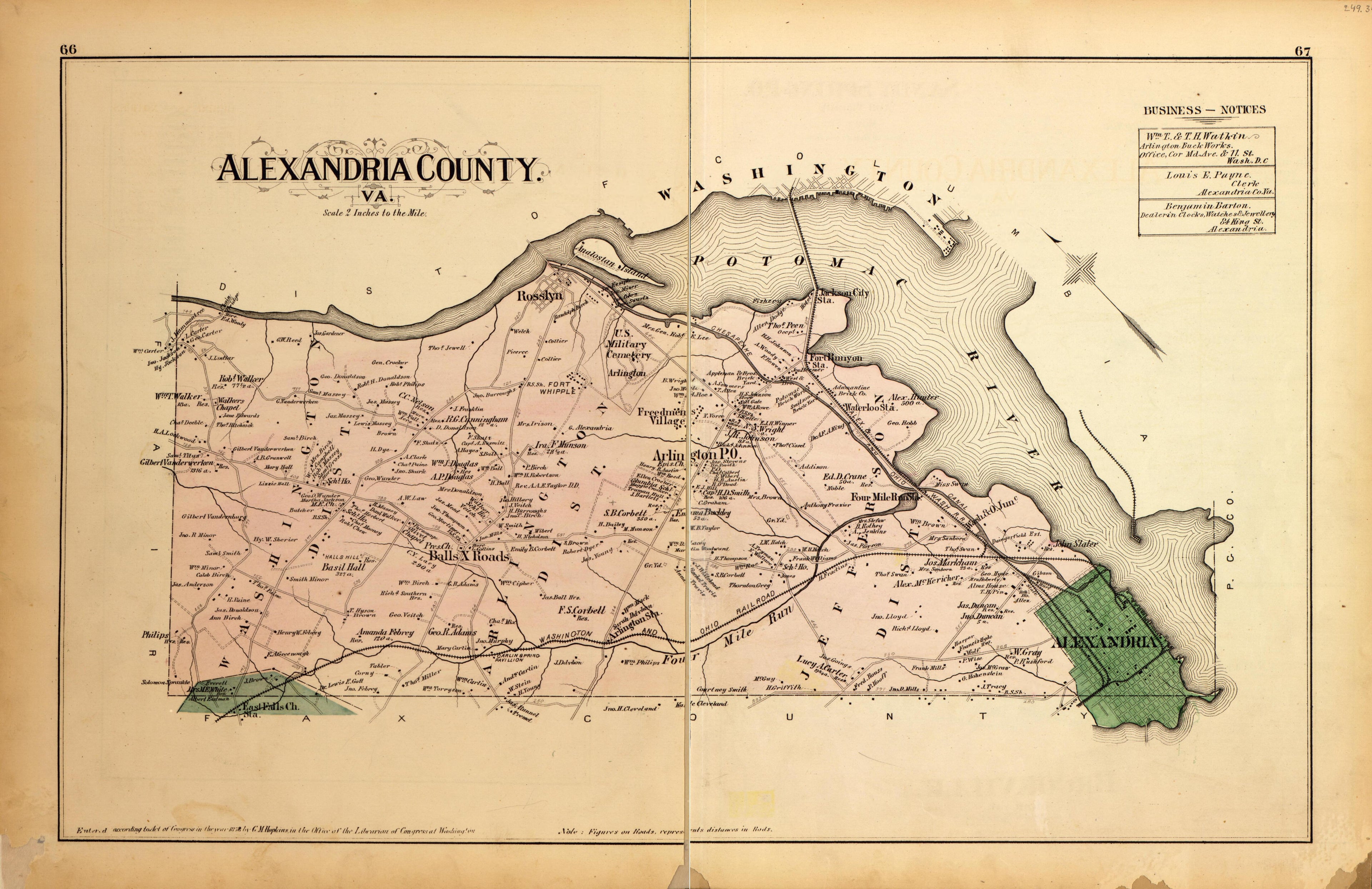 Alexandria County from Atlas of Fifteen Miles Around Washington, Including the County of Montgomery, Maryland 1879 by Relic Map Company