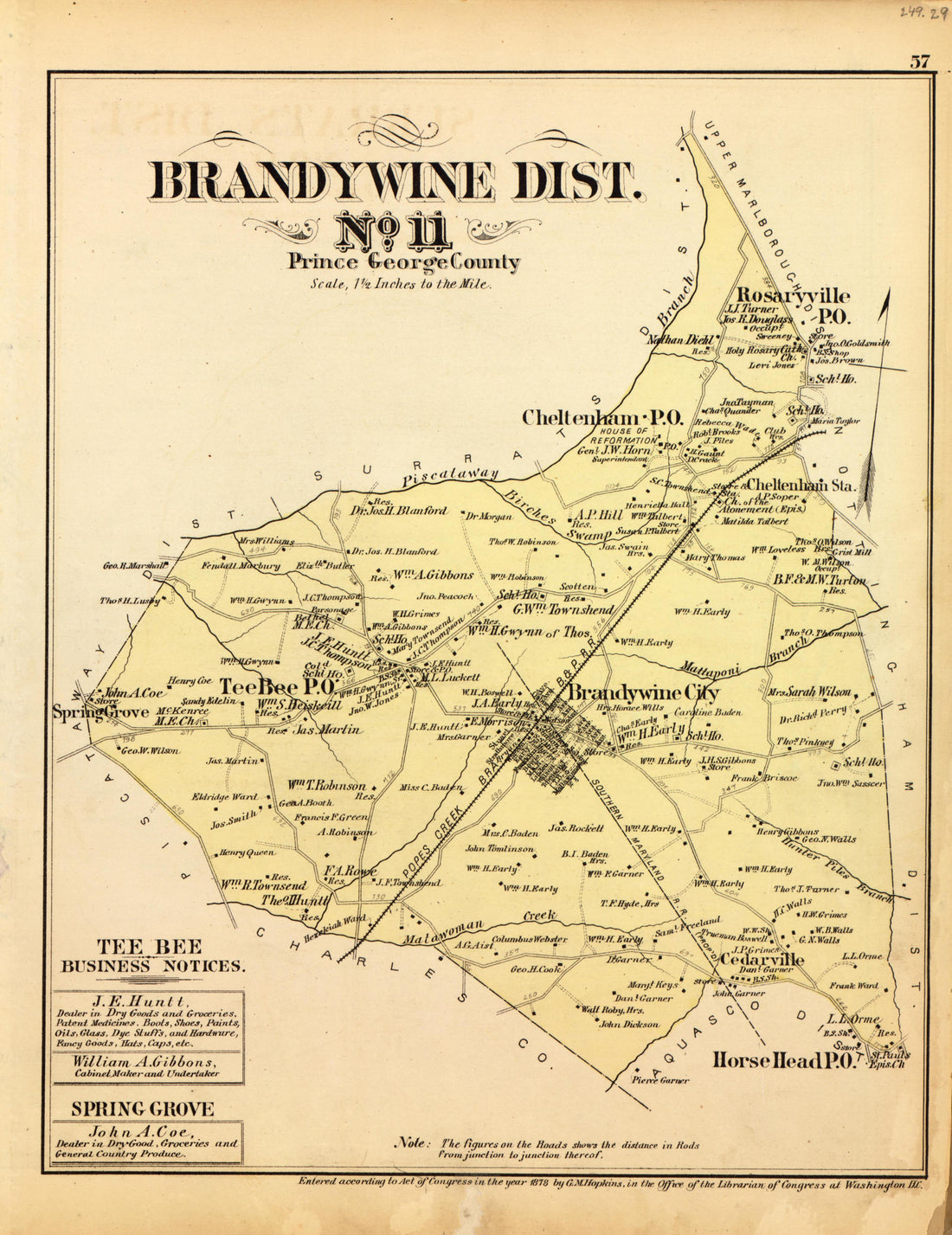 This old map of District of Columbia, Maryland, Montgomery County, , Washington Suburban Area was created by Hopkins, Griffith Morgan in 1879