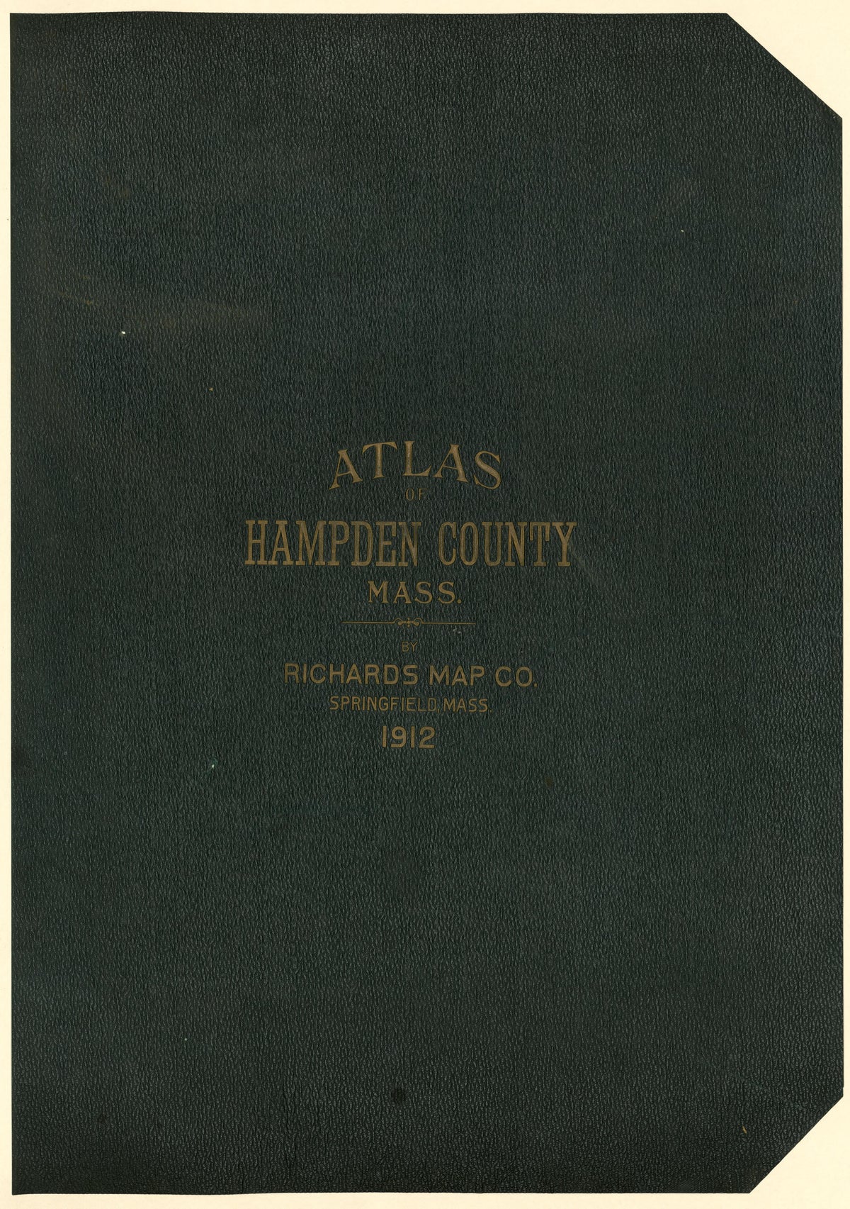 Atlas of Hampden County, Mass. - by Richards Map County, Springfield, Mass. 1912 from Richards Standard Atlas of Hampden County, Massachusetts : Based Upon, and Carefully Compiled From, the Official Plans, Surveys and Records of the City Engineers, As... by Relic Map Company