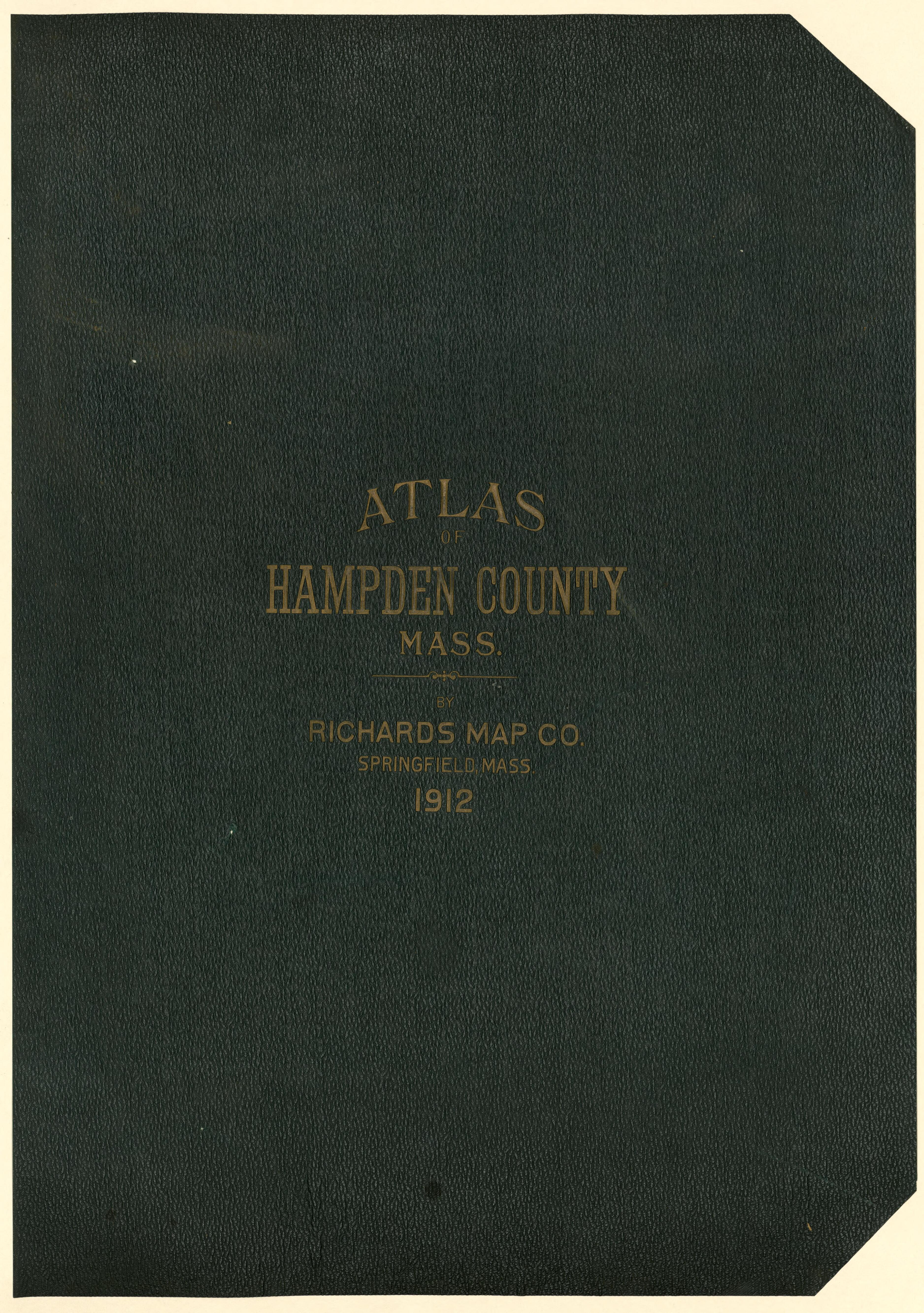 Atlas of Hampden County, Mass. - by Richards Map County, Springfield, Mass. 1912 from Richards Standard Atlas of Hampden County, Massachusetts : Based Upon, and Carefully Compiled From, the Official Plans, Surveys and Records of the City Engineers, As... by Relic Map Company