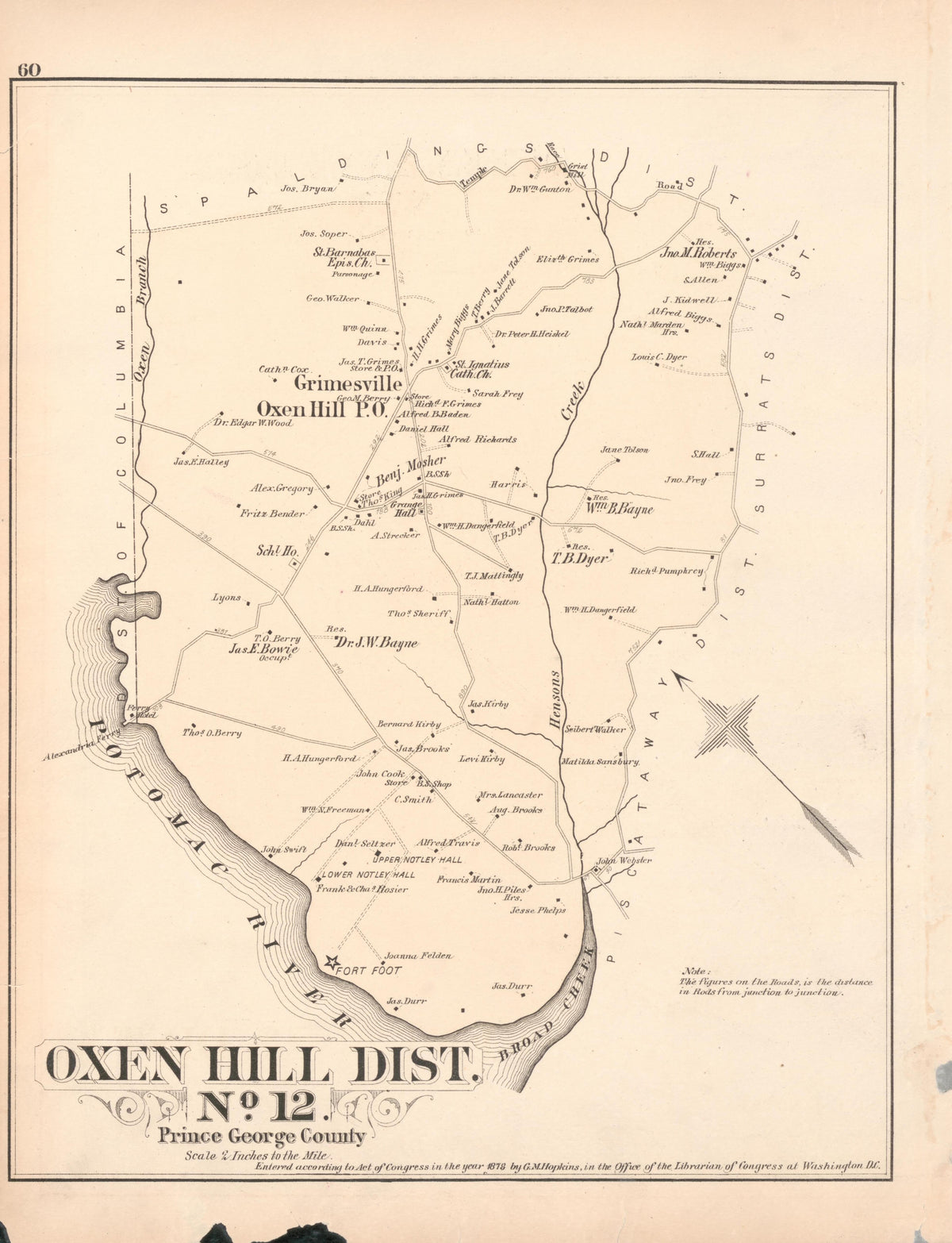 Image 38 of Atlas of Fifteen Miles Around Washington, Including the County of Prince George, Maryland from Atlas of Fifteen Miles Around Washington, Including the County of Prince George, Maryland 1878 by Relic Map Company