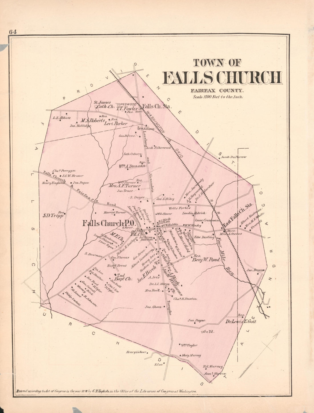 This old map of District of Columbia, Fairfax County, Maryland, Prince Georges County, , Virginia, Washington, Washington Metropolitan Area was created by Hopkins, Griffith Morgan in 1878