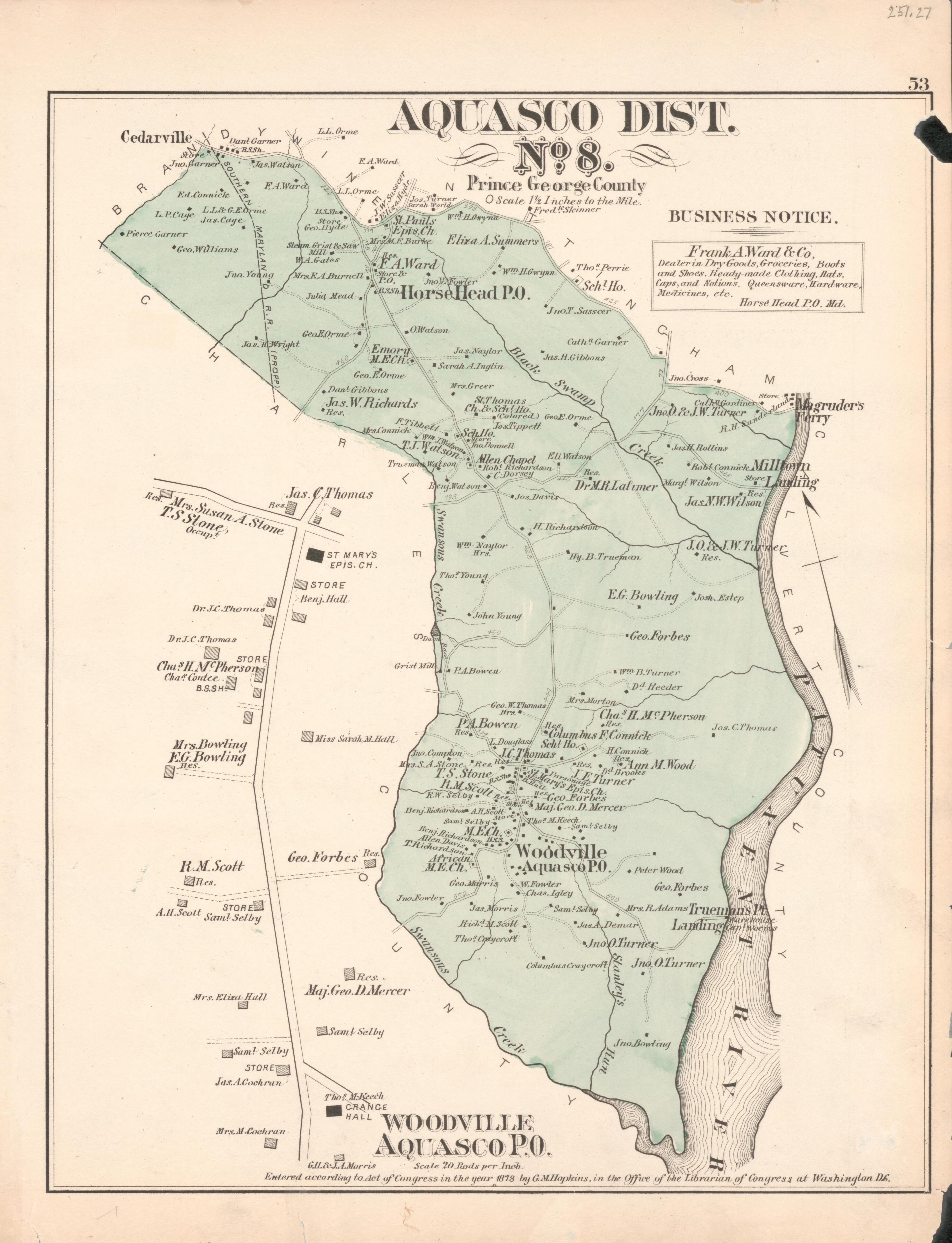 This old map of District of Columbia, Fairfax County, Maryland, Prince Georges County, , Virginia, Washington, Washington Metropolitan Area was created by Hopkins, Griffith Morgan in 1878