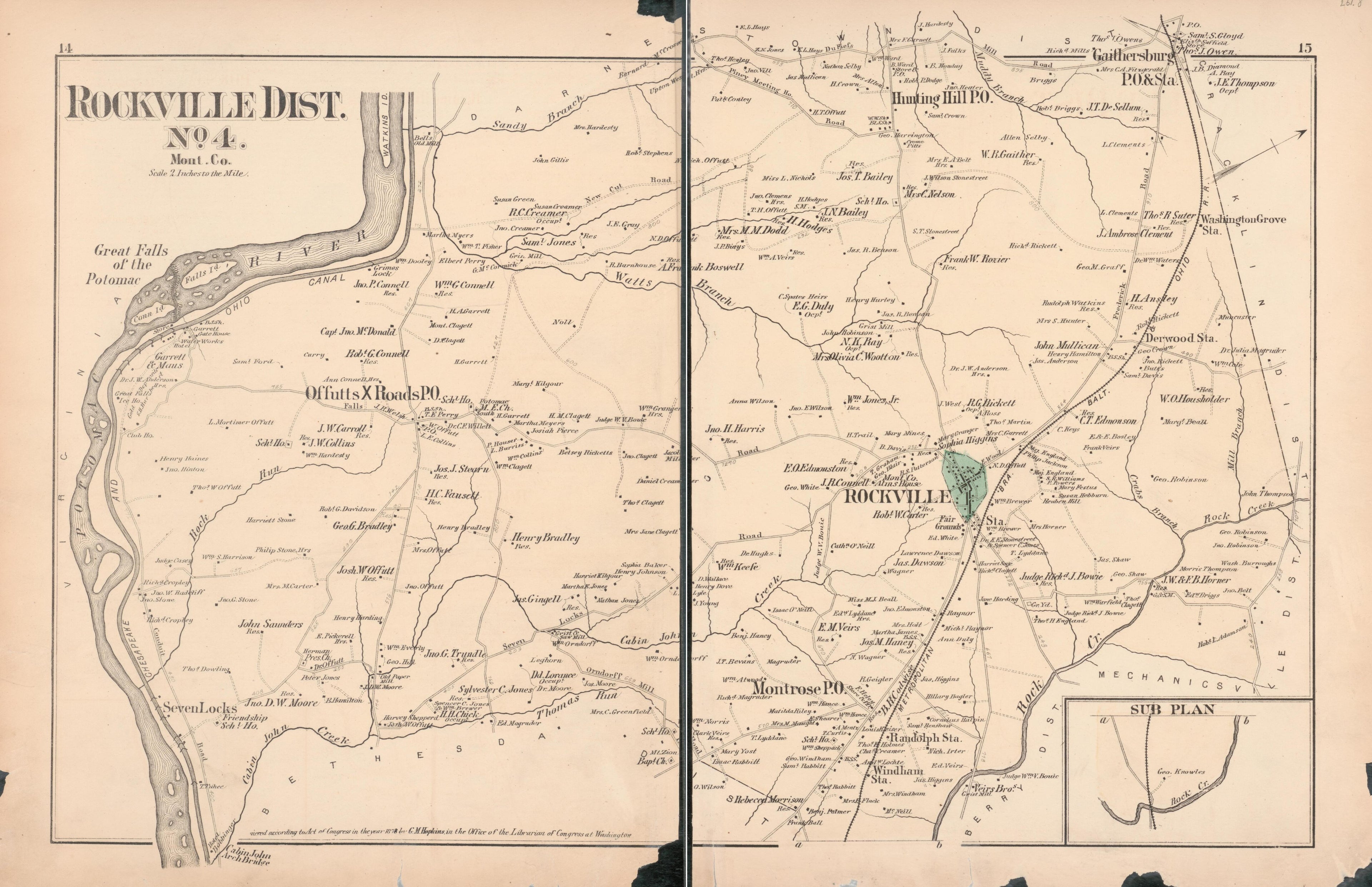This old map of District of Columbia, Fairfax County, Maryland, Prince Georges County, , Virginia, Washington, Washington Metropolitan Area was created by Hopkins, Griffith Morgan in 1878