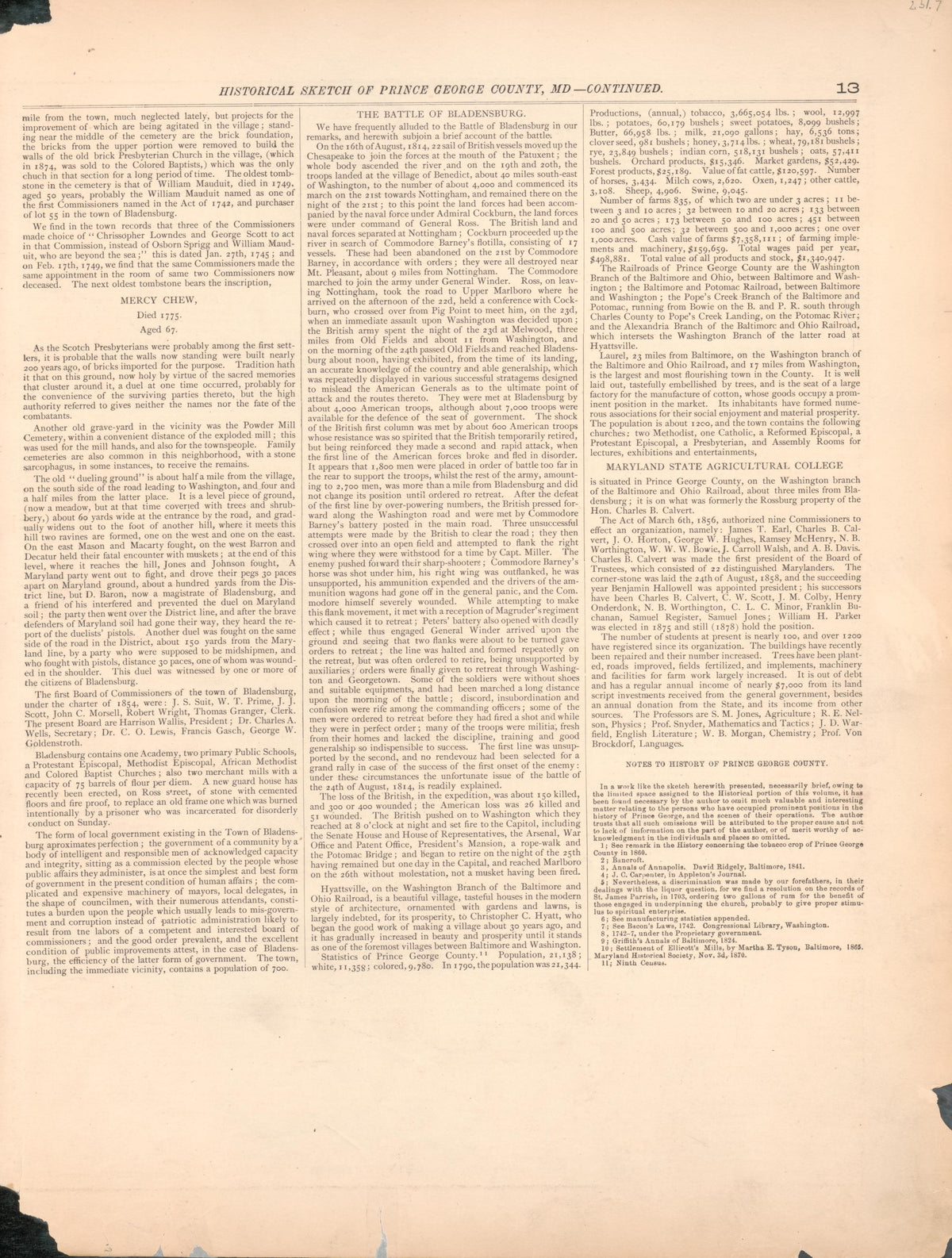 Image 7 of Atlas of Fifteen Miles Around Washington, Including the County of Prince George, Maryland from Atlas of Fifteen Miles Around Washington, Including the County of Prince George, Maryland 1878 by Relic Map Company