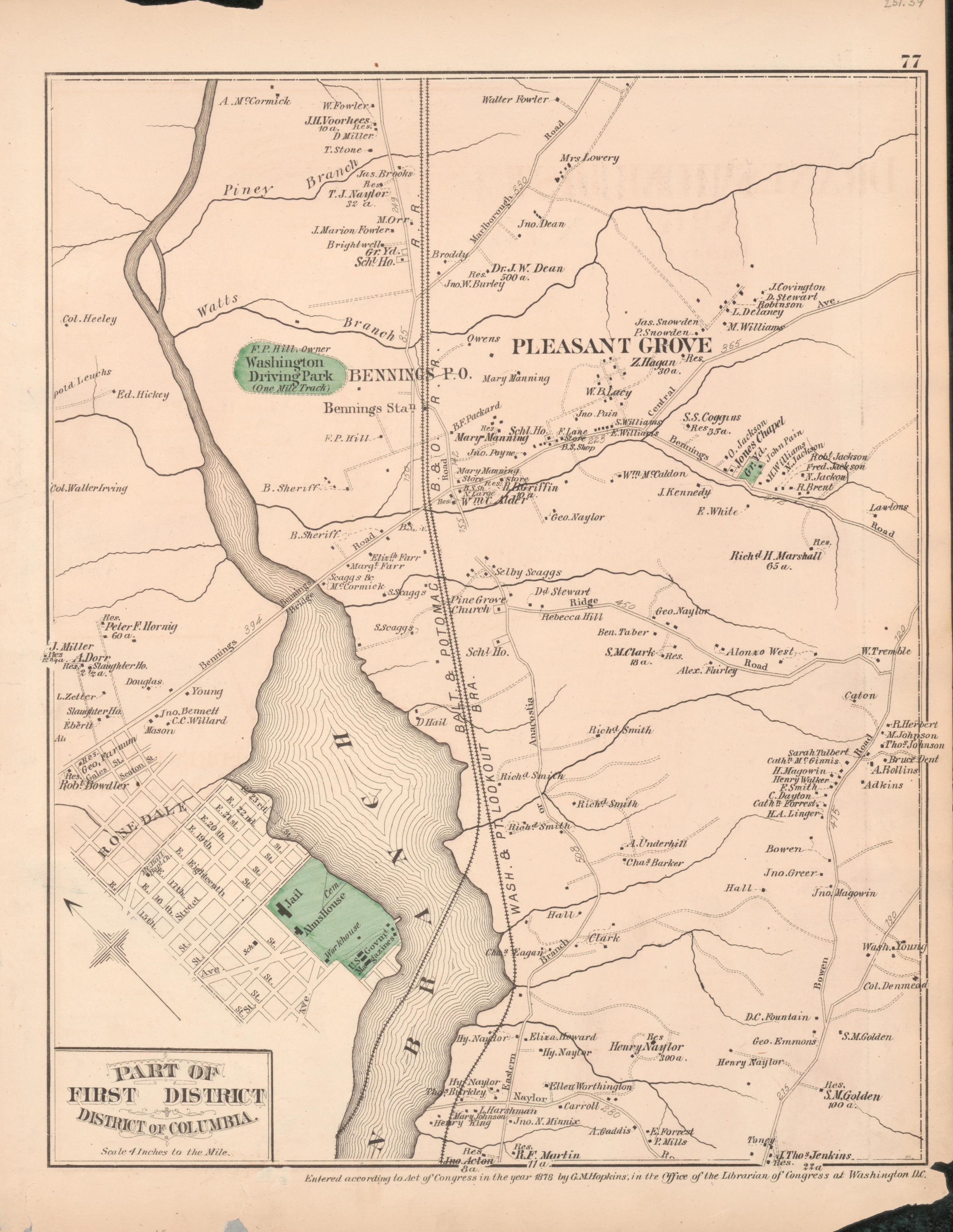 This old map of District of Columbia, Fairfax County, Maryland, Prince Georges County, , Virginia, Washington, Washington Metropolitan Area was created by Hopkins, Griffith Morgan in 1878