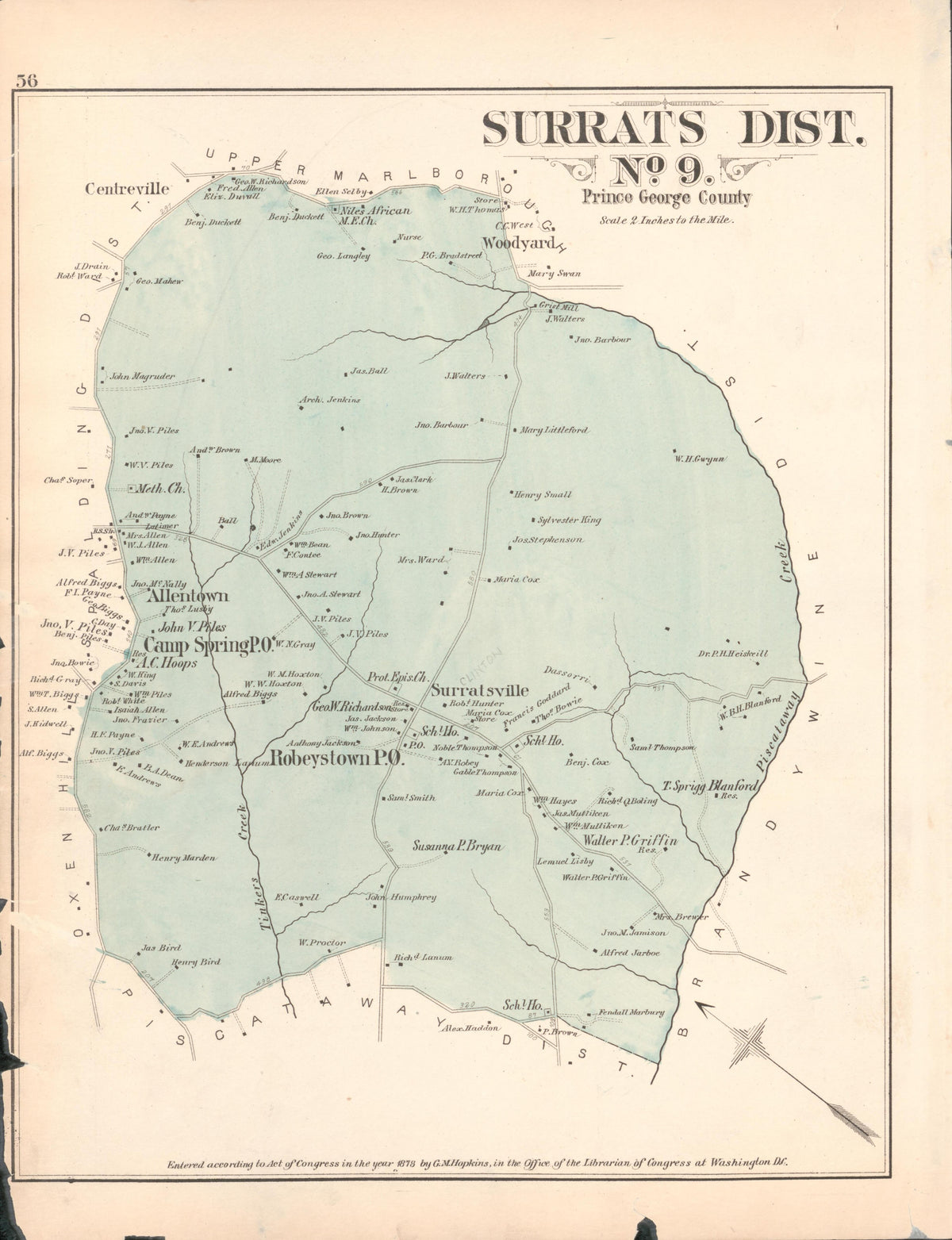 Image 35 of Atlas of Fifteen Miles Around Washington, Including the County of Prince George, Maryland from Atlas of Fifteen Miles Around Washington, Including the County of Prince George, Maryland 1878 by Relic Map Company
