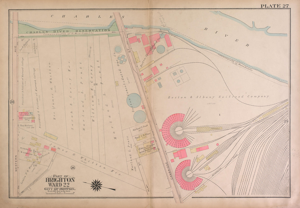 Part of Brighton, Ward 22 - Plate 27 from Atlas of the City of Boston, Brighton : from Actual Surveys and Official Plans 1925 by Relic Map Company