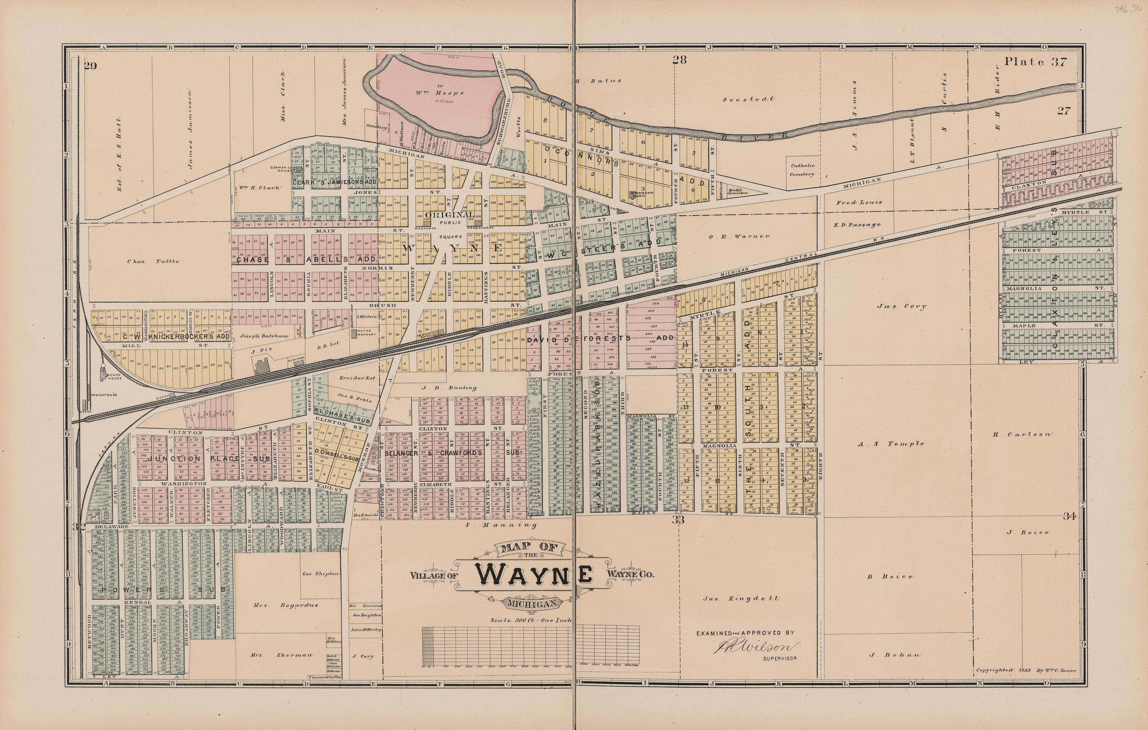 Image 38 of General Official Atlas of Wayne County, Michigan : Containing General Maps of Wayne County and City of Detroit, General Township Maps ... from General Official Atlas of Wayne County, Michigan : Containing General Maps of Wayne County and C... by Relic Map Company