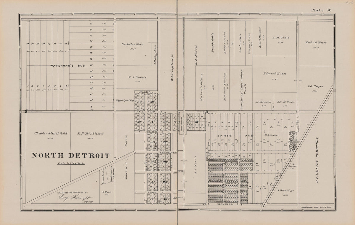 Image 37 of General Official Atlas of Wayne County, Michigan : Containing General Maps of Wayne County and City of Detroit, General Township Maps ... from General Official Atlas of Wayne County, Michigan : Containing General Maps of Wayne County and C... by Relic Map Company