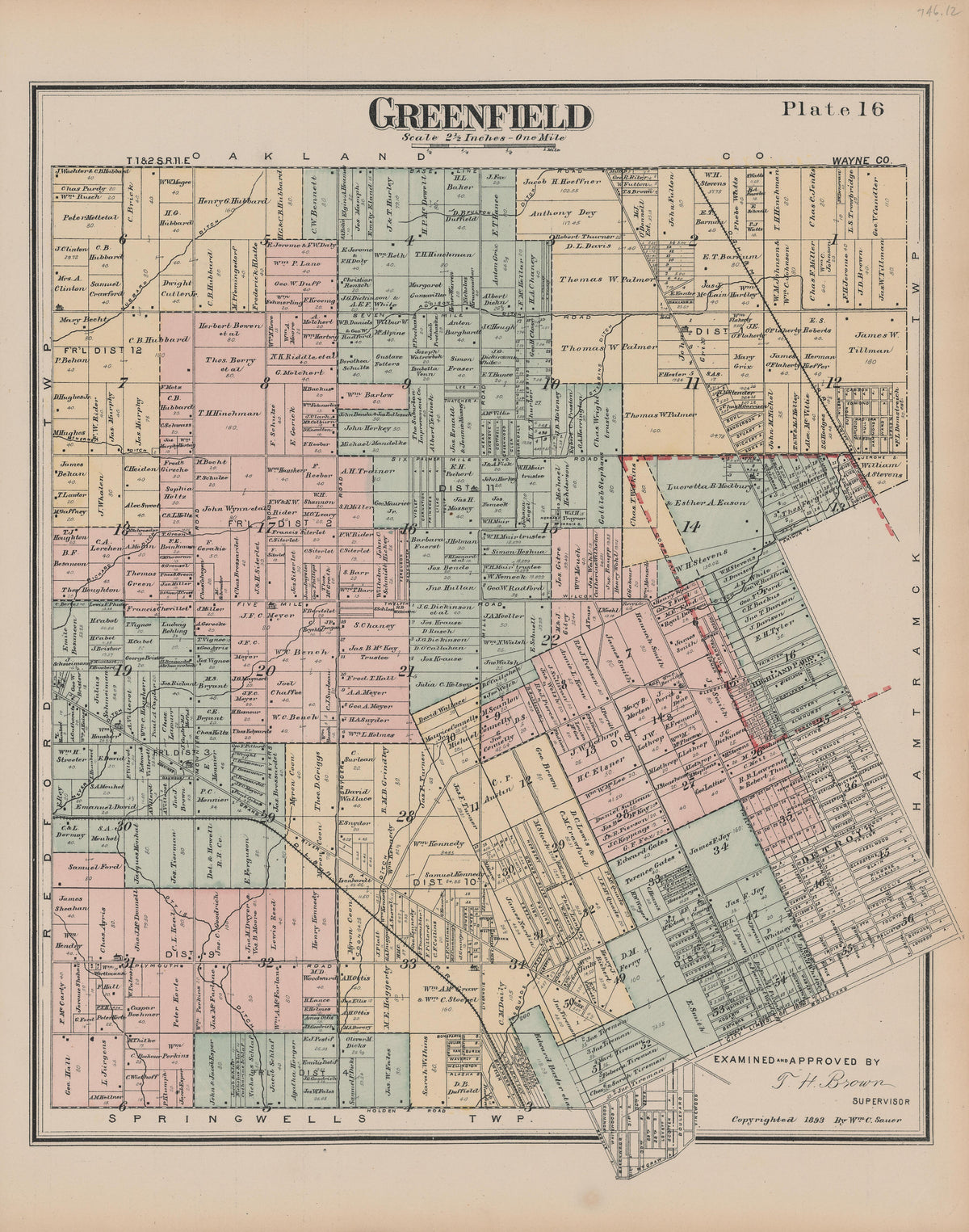 Image 18 of General Official Atlas of Wayne County, Michigan : Containing General Maps of Wayne County and City of Detroit, General Township Maps ... from General Official Atlas of Wayne County, Michigan : Containing General Maps of Wayne County and C... by Relic Map Company