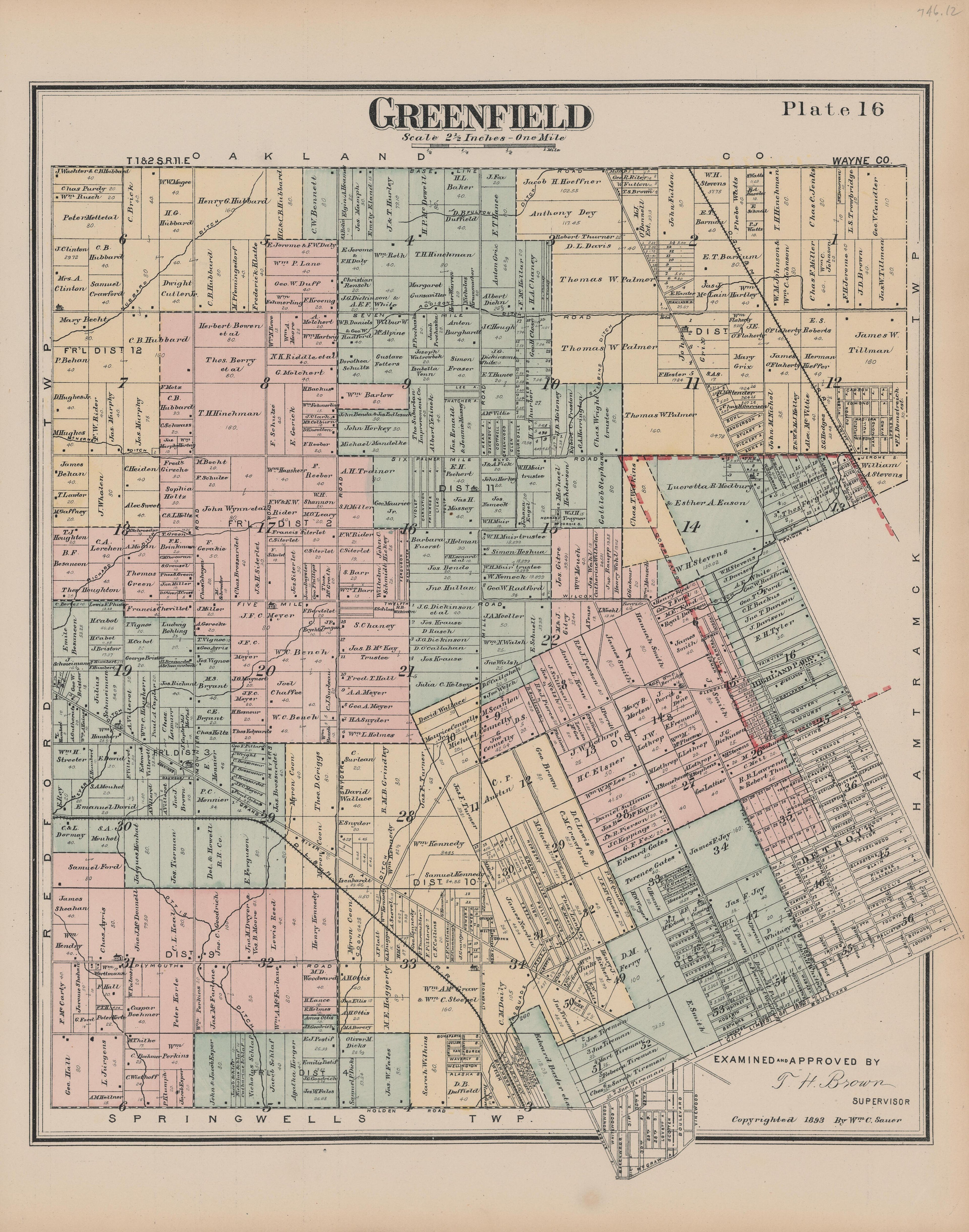 Image 18 of General Official Atlas of Wayne County, Michigan : Containing General Maps of Wayne County and City of Detroit, General Township Maps ... from General Official Atlas of Wayne County, Michigan : Containing General Maps of Wayne County and C... by Relic Map Company