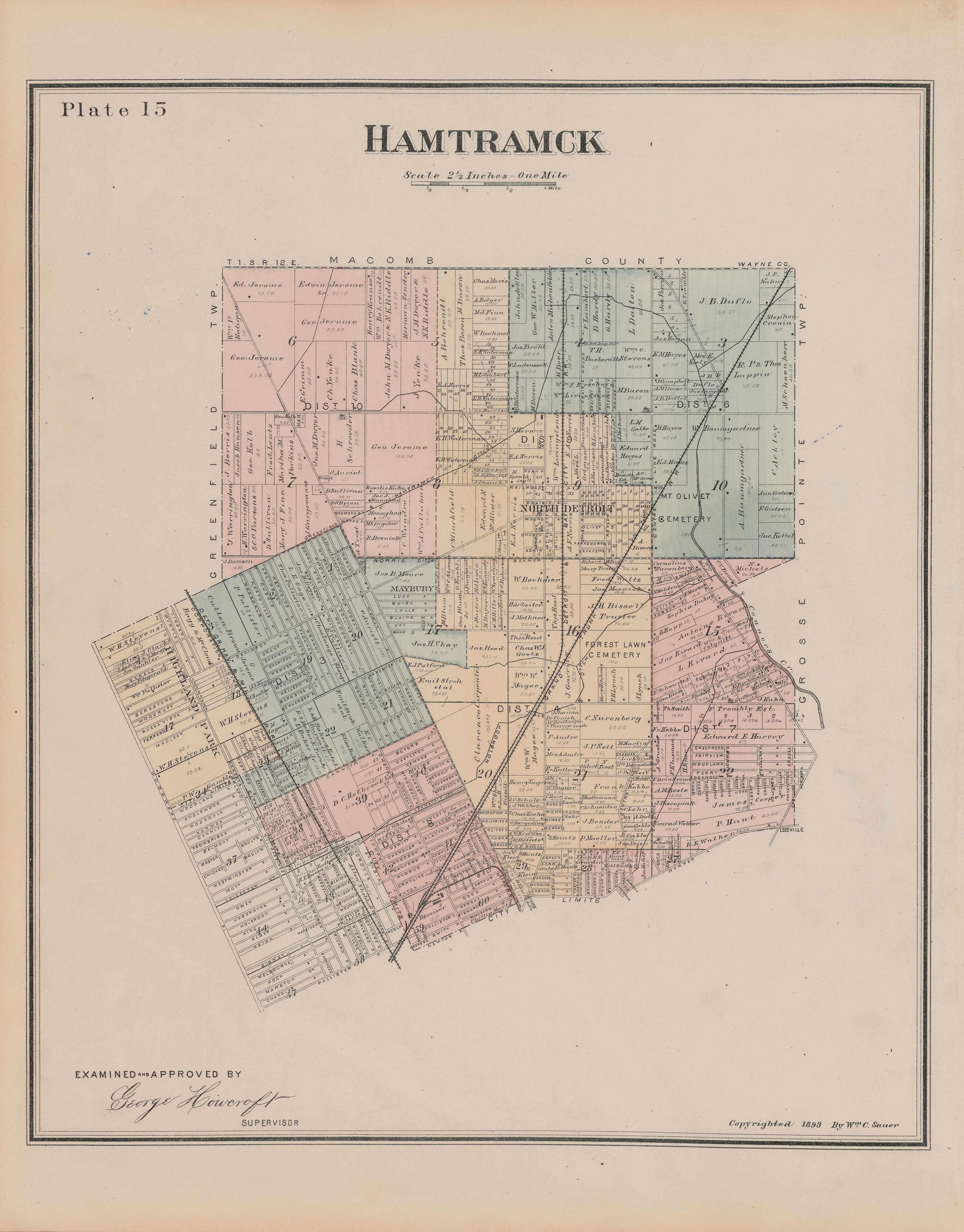 Image 17 of General Official Atlas of Wayne County, Michigan : Containing General Maps of Wayne County and City of Detroit, General Township Maps ... from General Official Atlas of Wayne County, Michigan : Containing General Maps of Wayne County and C... by Relic Map Company