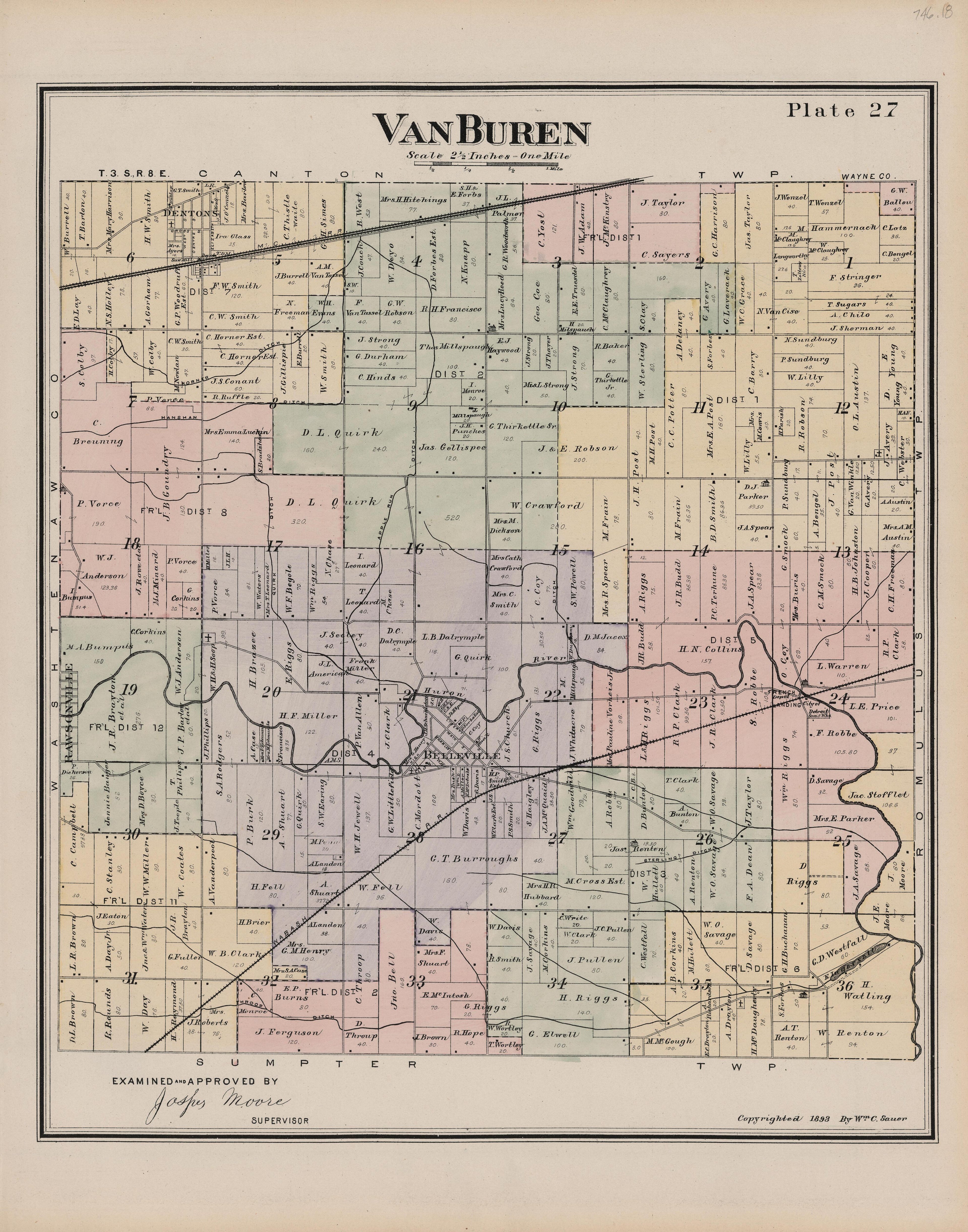 Image 29 of General Official Atlas of Wayne County, Michigan : Containing General Maps of Wayne County and City of Detroit, General Township Maps ... from General Official Atlas of Wayne County, Michigan : Containing General Maps of Wayne County and C... by Relic Map Company