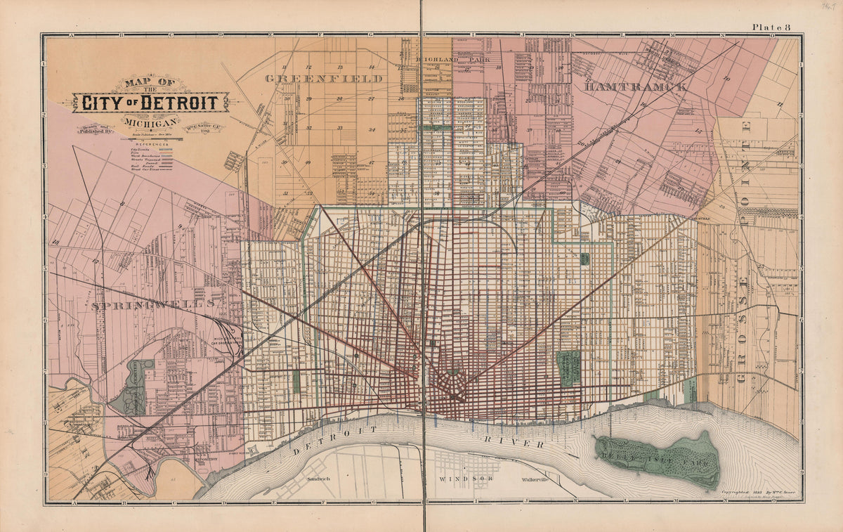 Image 10 of General Official Atlas of Wayne County, Michigan : Containing General Maps of Wayne County and City of Detroit, General Township Maps ... from General Official Atlas of Wayne County, Michigan : Containing General Maps of Wayne County and C... by Relic Map Company
