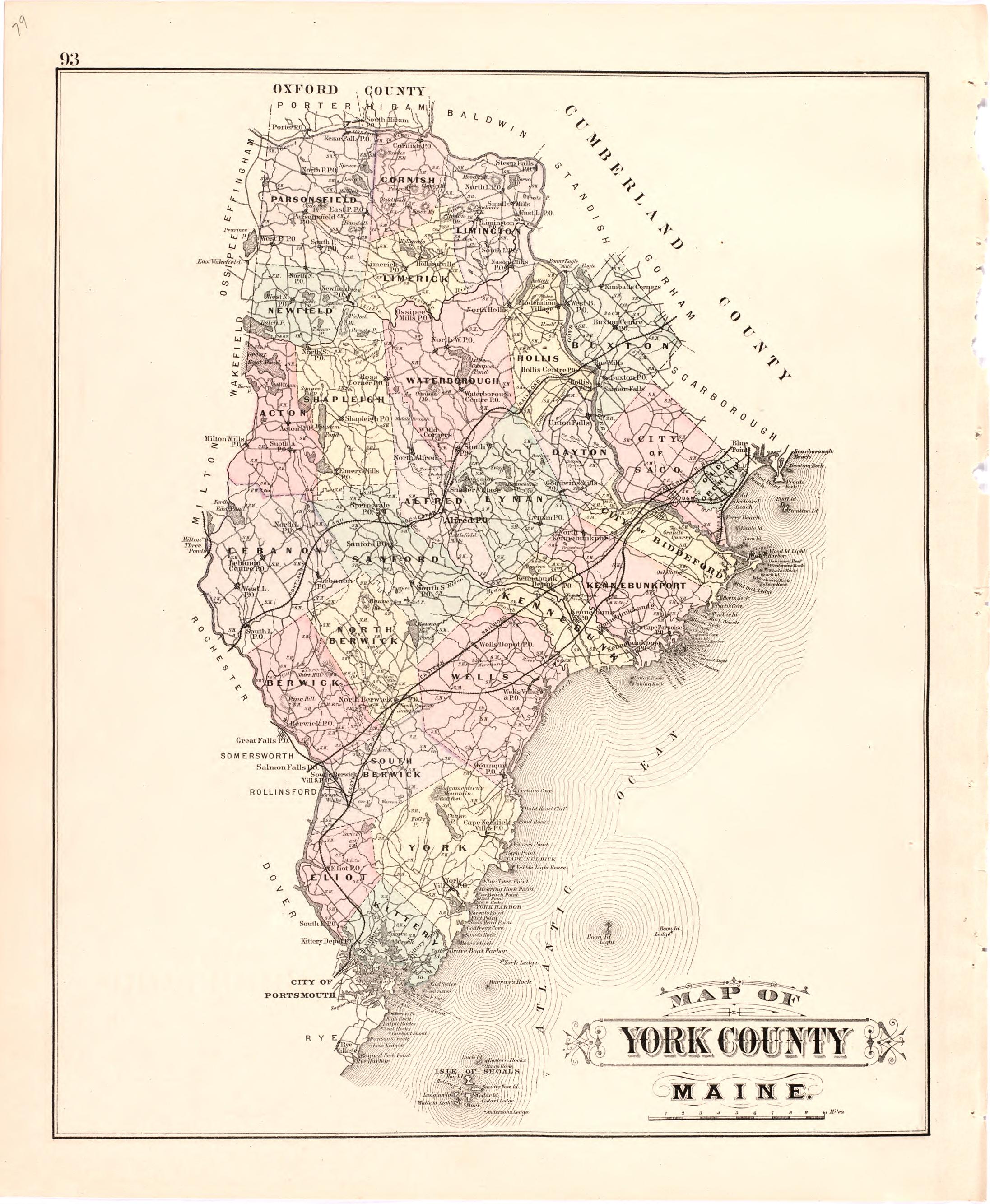 This old map of Maine, was created by Bourquin, F. (Frederick)|Bracher, Wm. (William)|Colby & Stuart|George N. Colby & Co in 1887