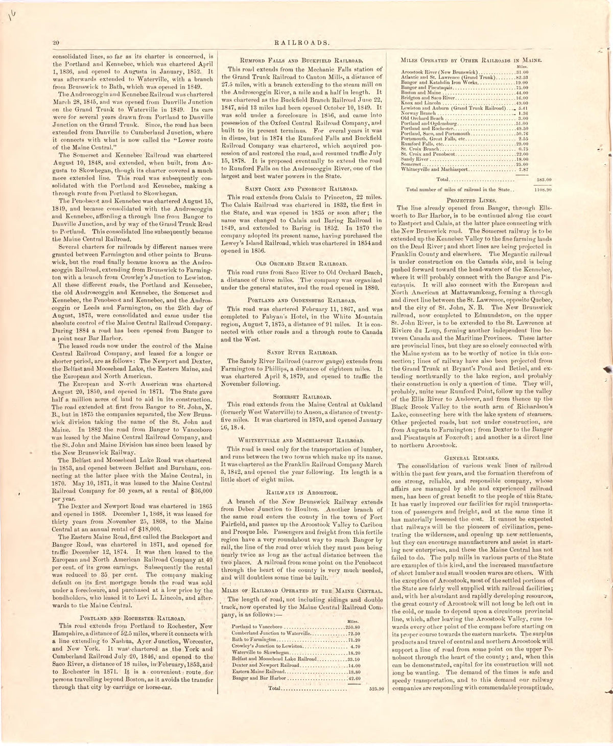 Railroads of Mainecontinued from Colby&