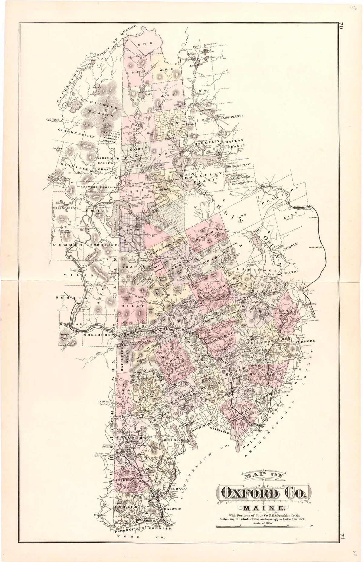 Map of Oxford County Maine from Colby&