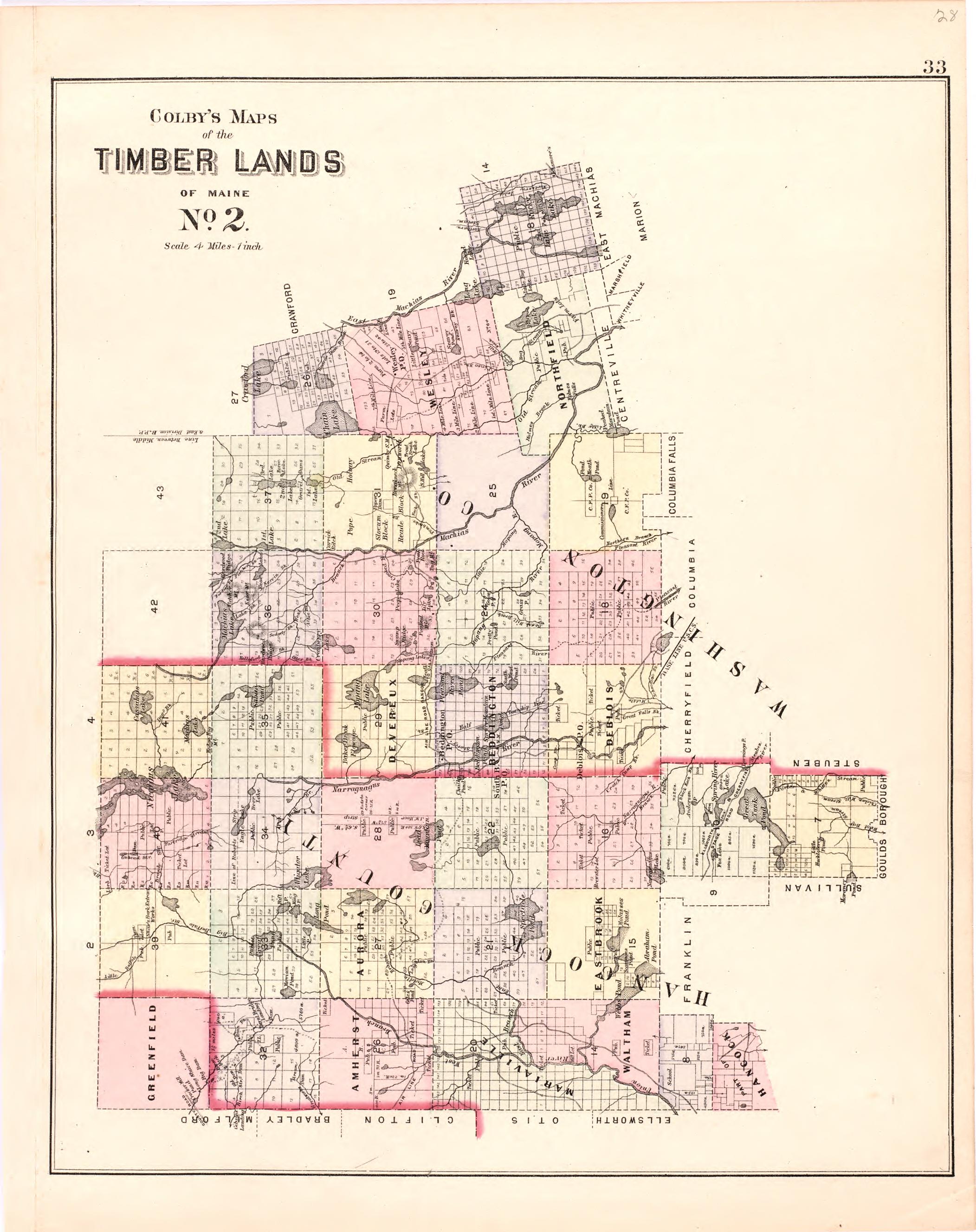 This old map of Maine, was created by Bourquin, F. (Frederick)|Bracher, Wm. (William)|Colby & Stuart|George N. Colby & Co in 1887