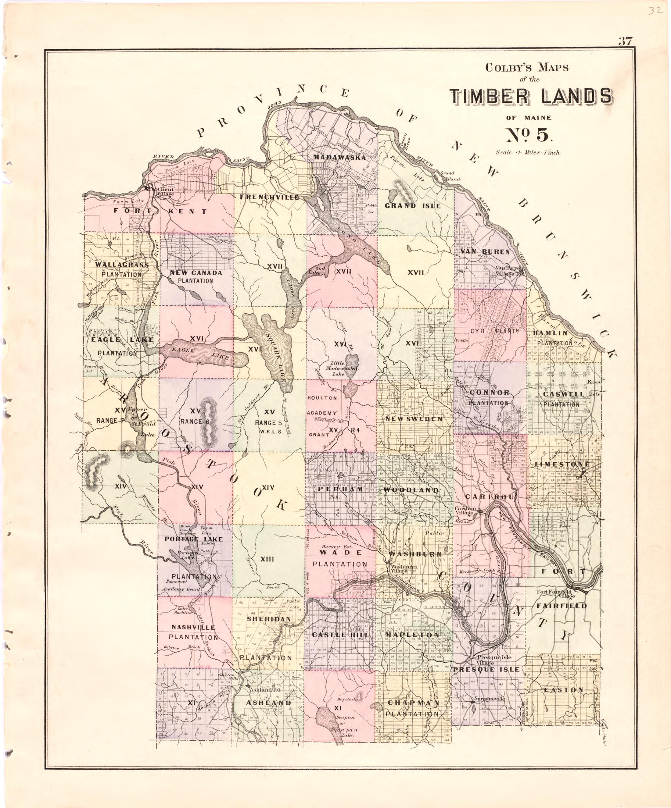 This old map of Maine, was created by Bourquin, F. (Frederick)|Bracher, Wm. (William)|Colby & Stuart|George N. Colby & Co in 1887