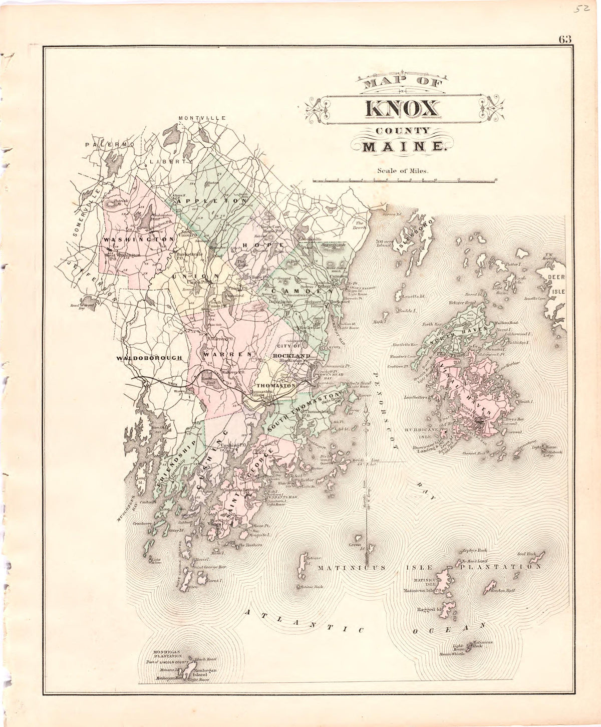 Map of Knox County Maine from Colby&