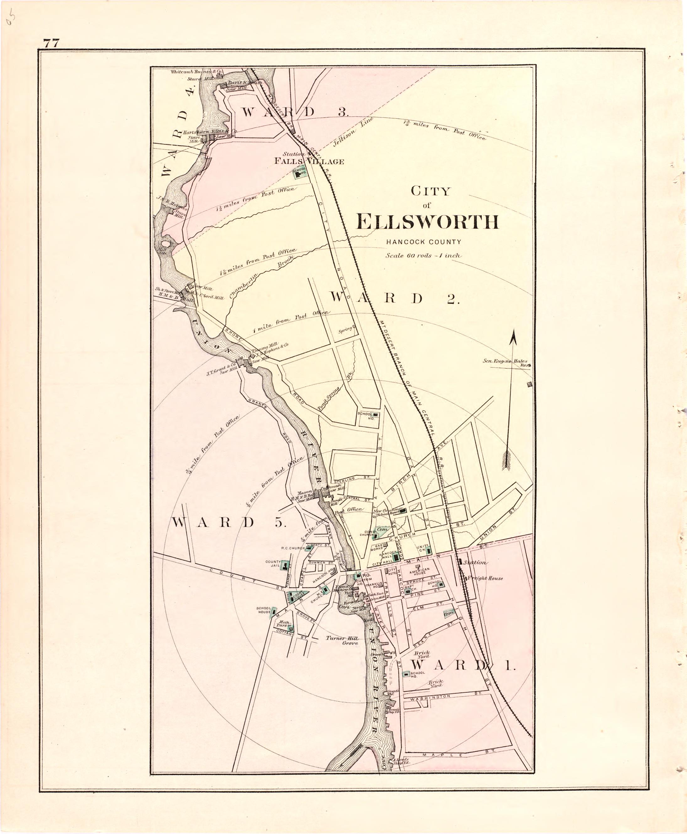 This old map of Maine, was created by Bourquin, F. (Frederick)|Bracher, Wm. (William)|Colby & Stuart|George N. Colby & Co in 1887